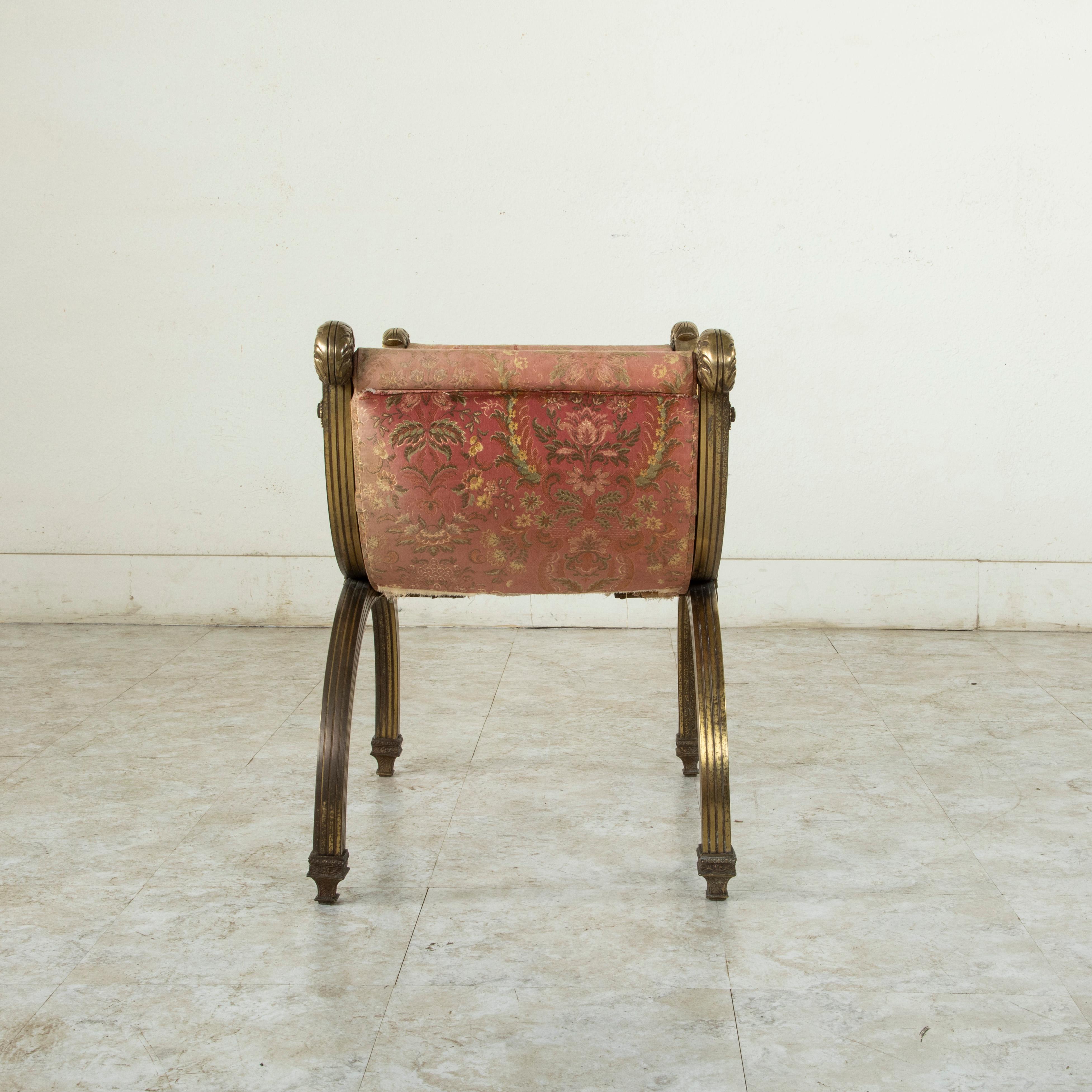 Late 19th Century Italian Baroque Bronze Dagobert Bench, Banquette, or Stool In Good Condition In Fayetteville, AR
