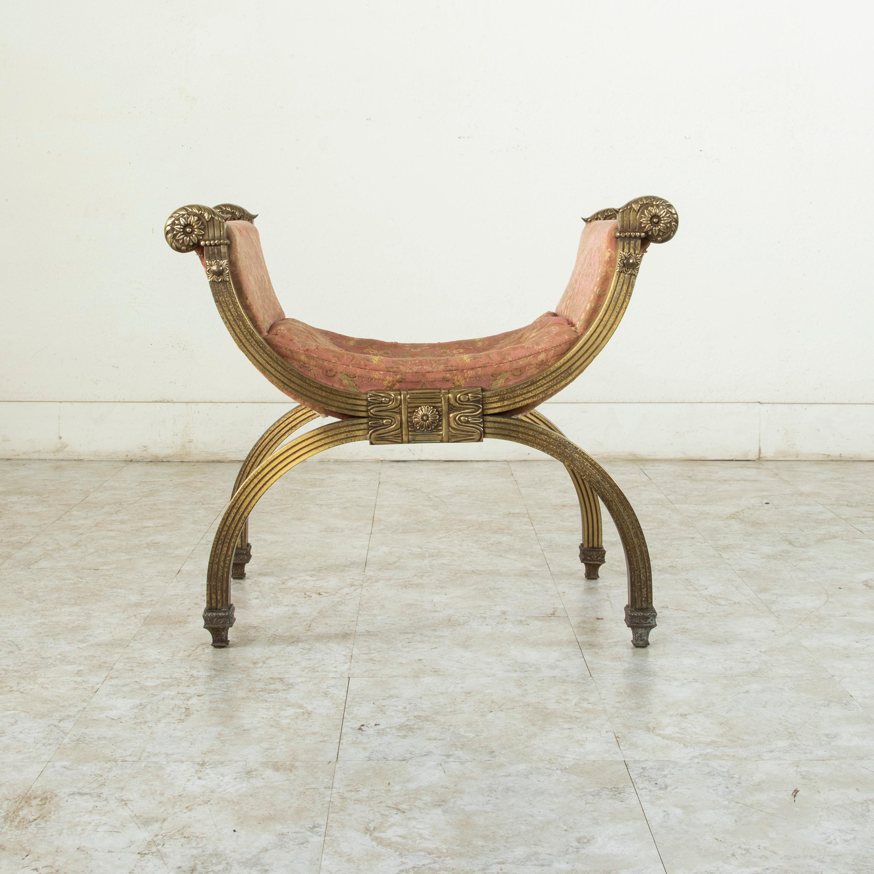 Late 19th Century Italian Baroque Bronze Dagobert Bench, Banquette, or Stool 1
