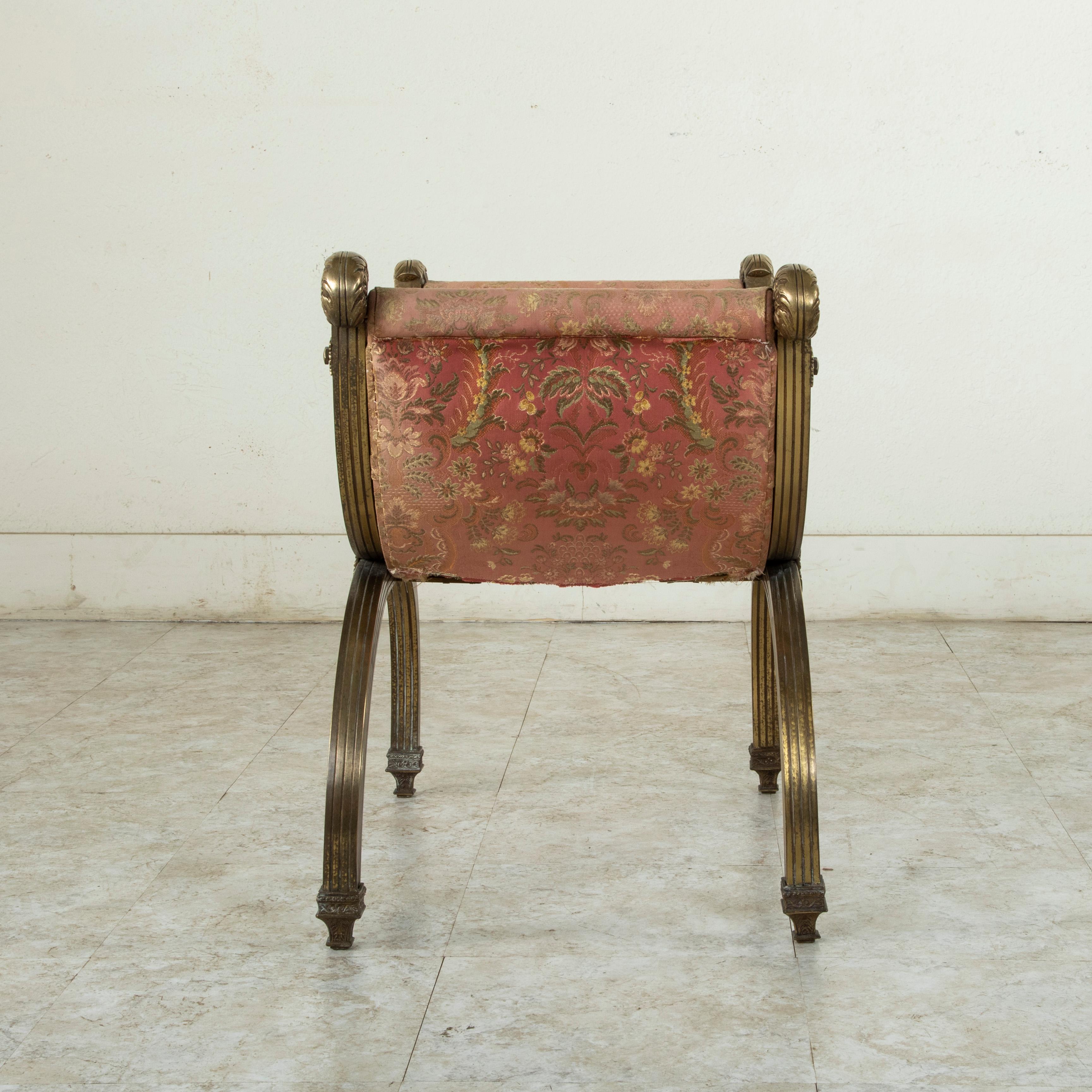 Late 19th Century Italian Baroque Bronze Dagobert Bench, Banquette, or Stool 2