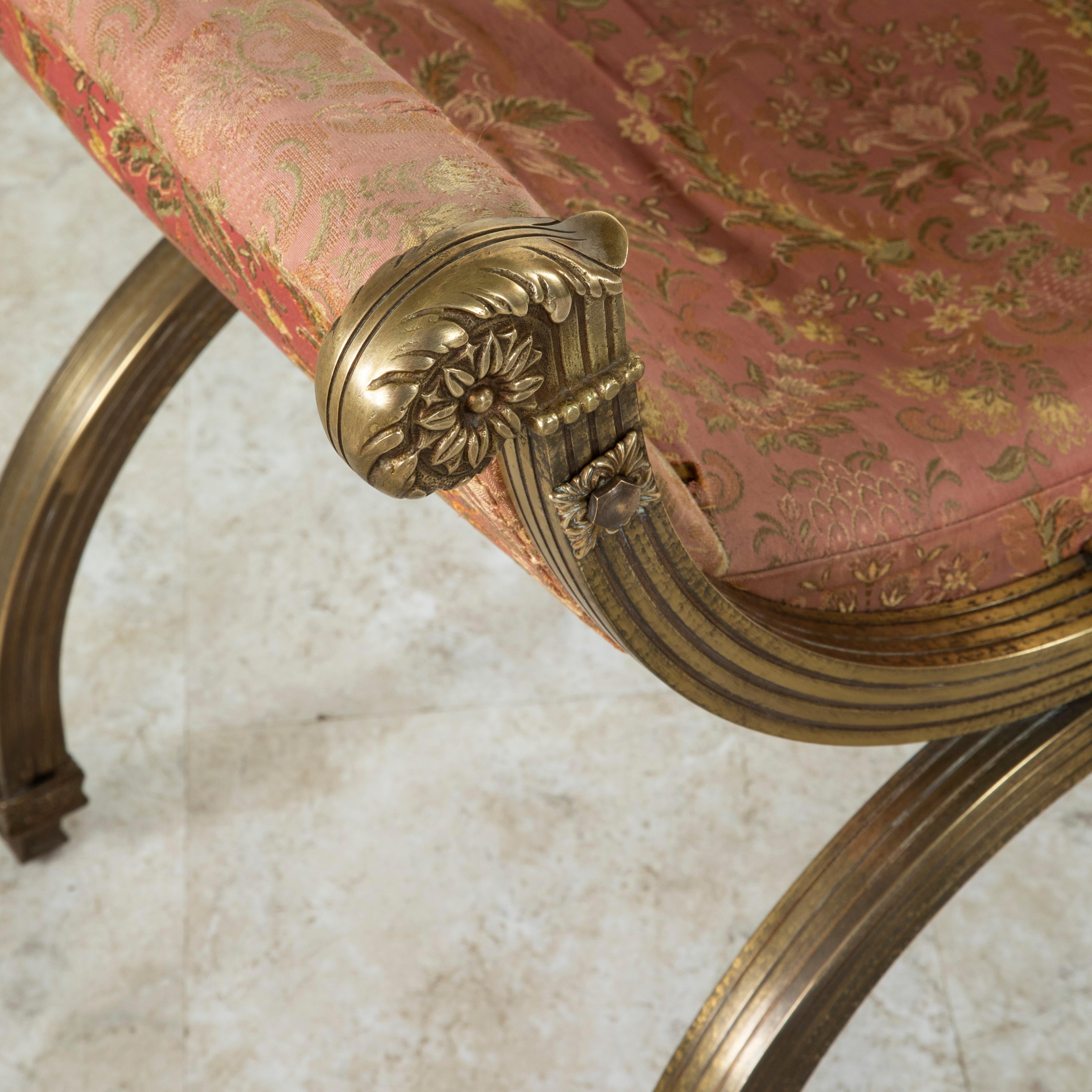 Late 19th Century Italian Baroque Bronze Dagobert Bench, Banquette, or Stool 3