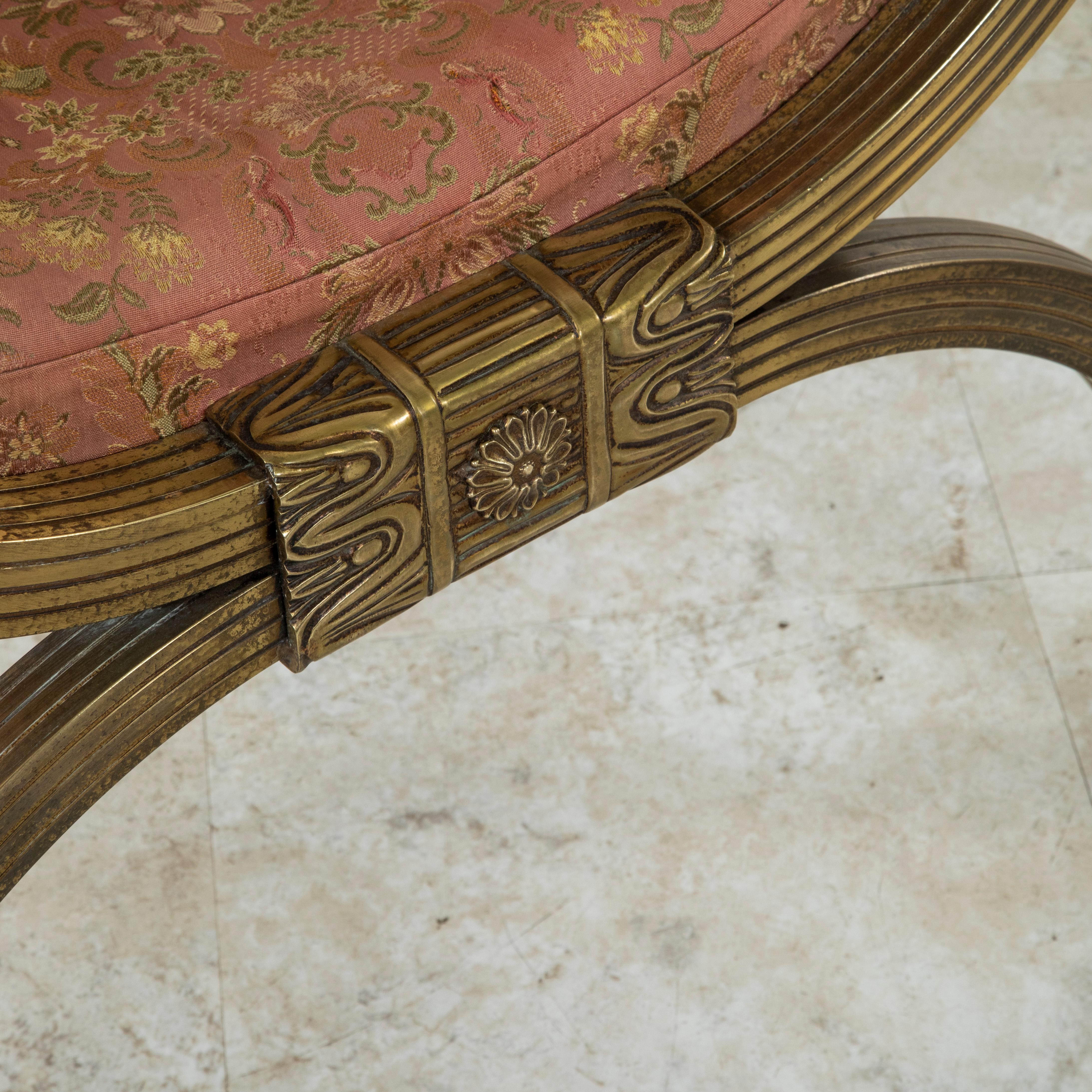 Late 19th Century Italian Baroque Bronze Dagobert Bench, Banquette, or Stool 4