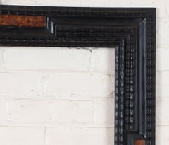 Geschnitzter ebonisierter italienischer Barockspiegel des späten 19. Jahrhunderts