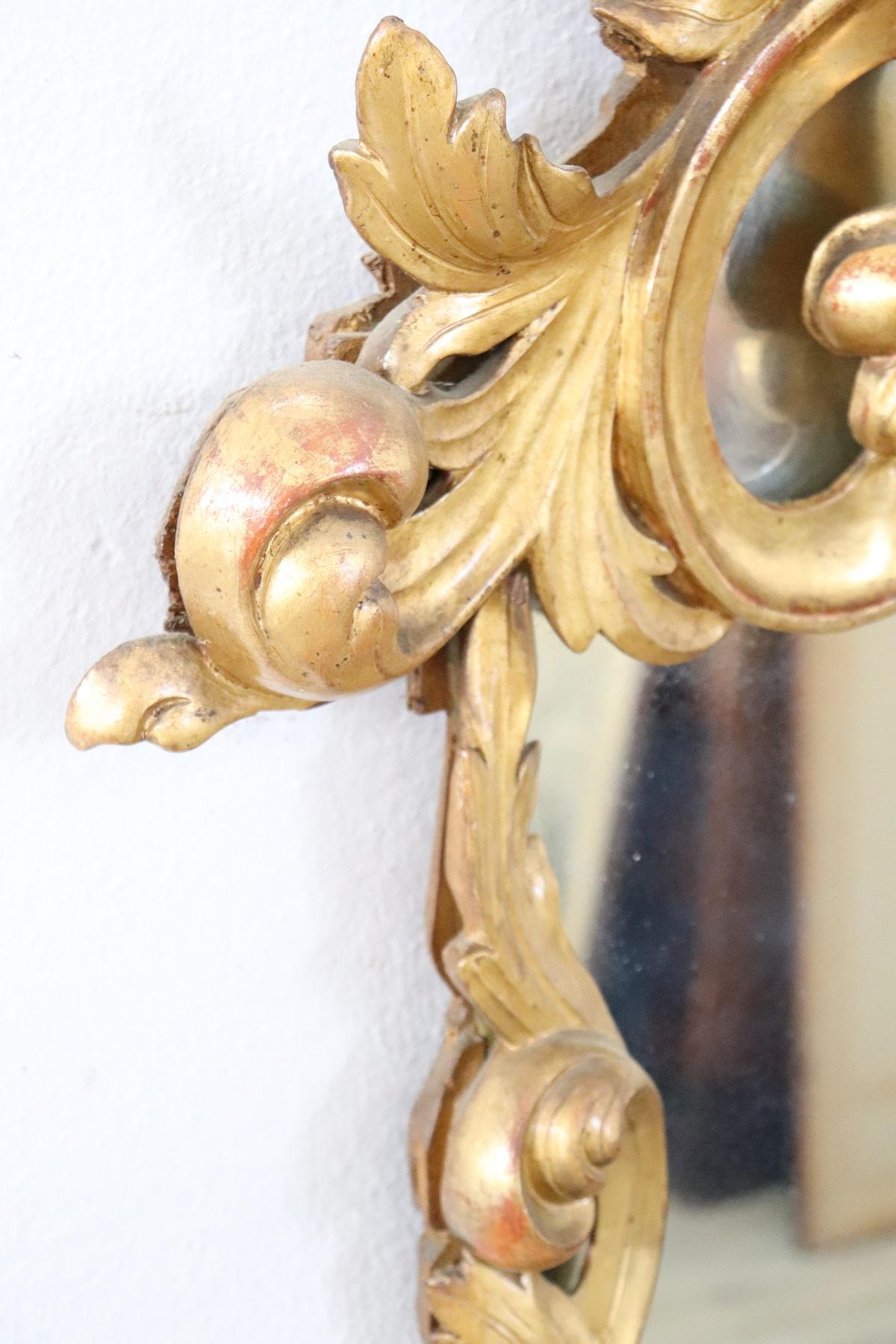 Late 19th Century Italian Baroque Style Carved Gilded Wood Wall Mirror 5