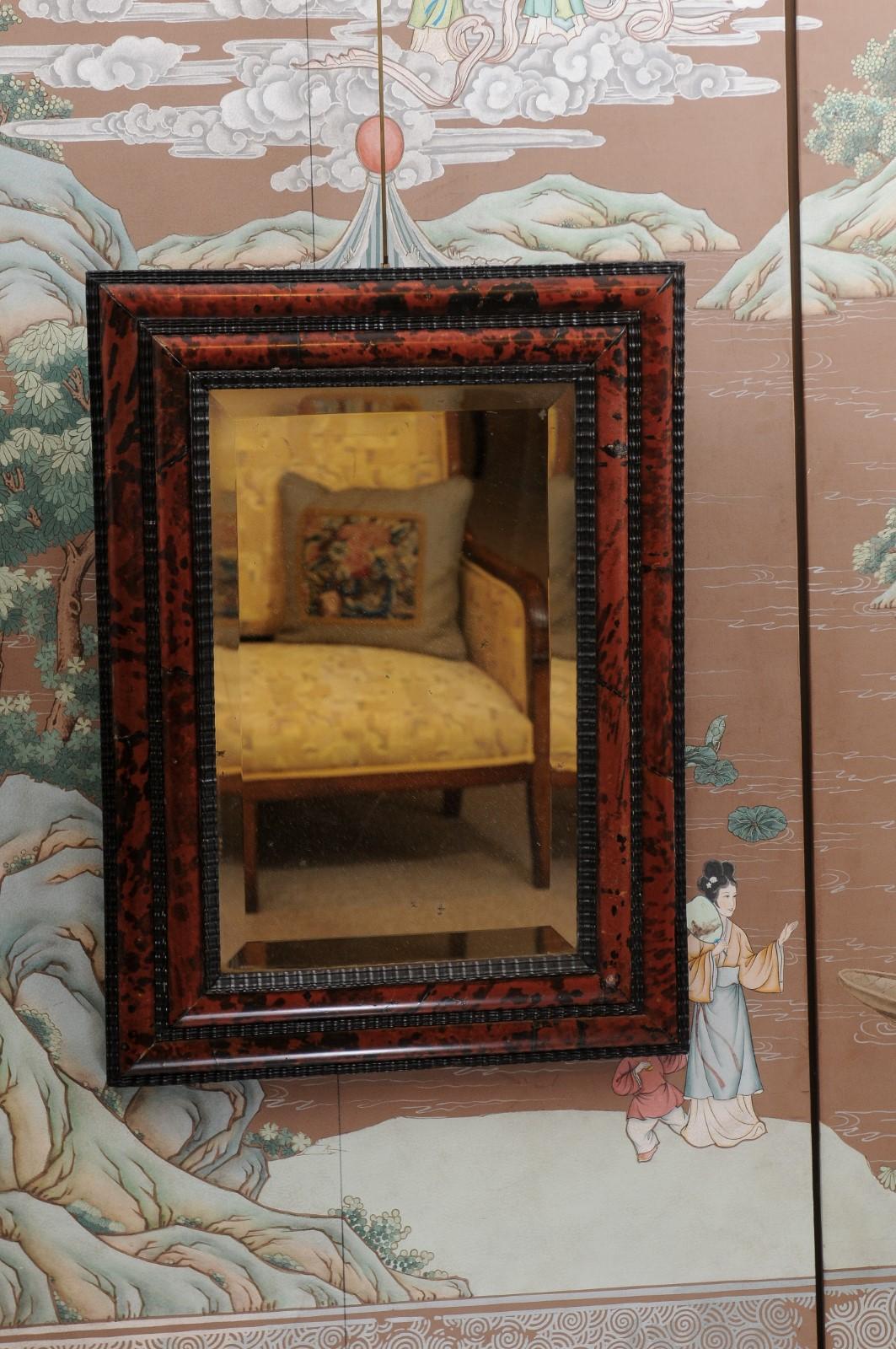 Late 19th Century Italian Baroque Style Painted Wood Mirror
