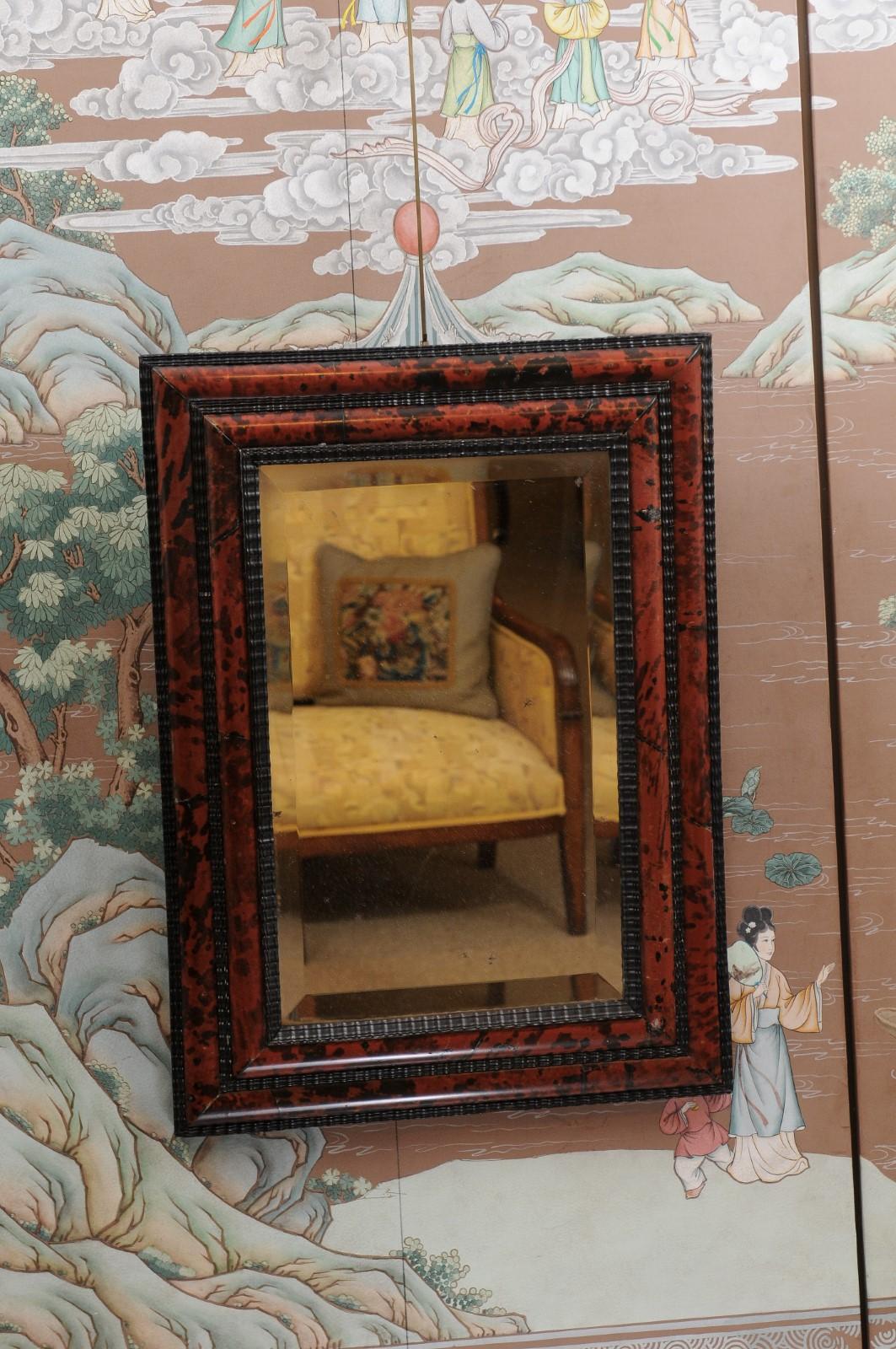 Late 19th Century Italian Baroque Style Painted Wood Mirror In Good Condition In Atlanta, GA