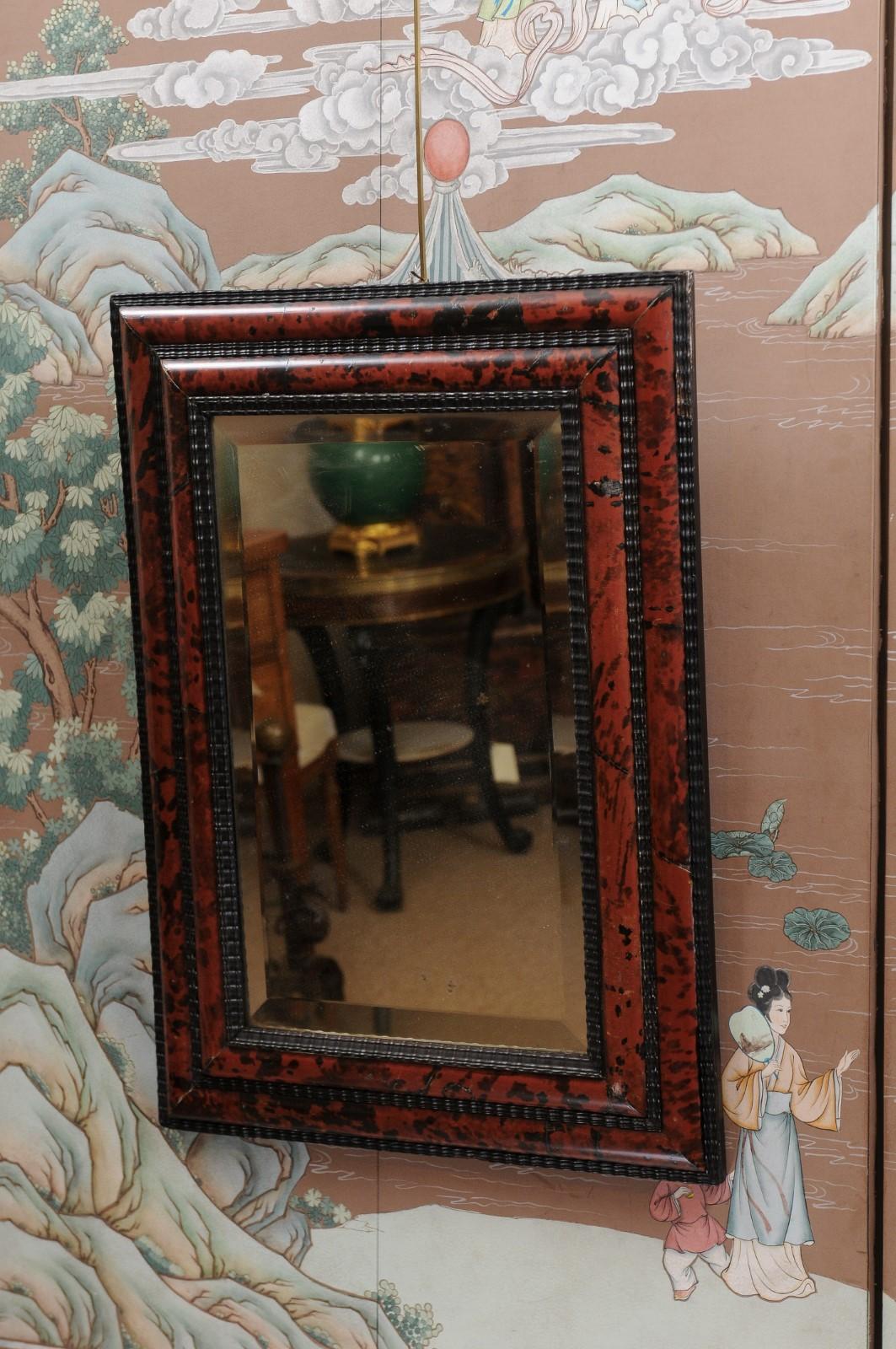 Late 19th Century Italian Baroque Style Painted Wood Mirror 1