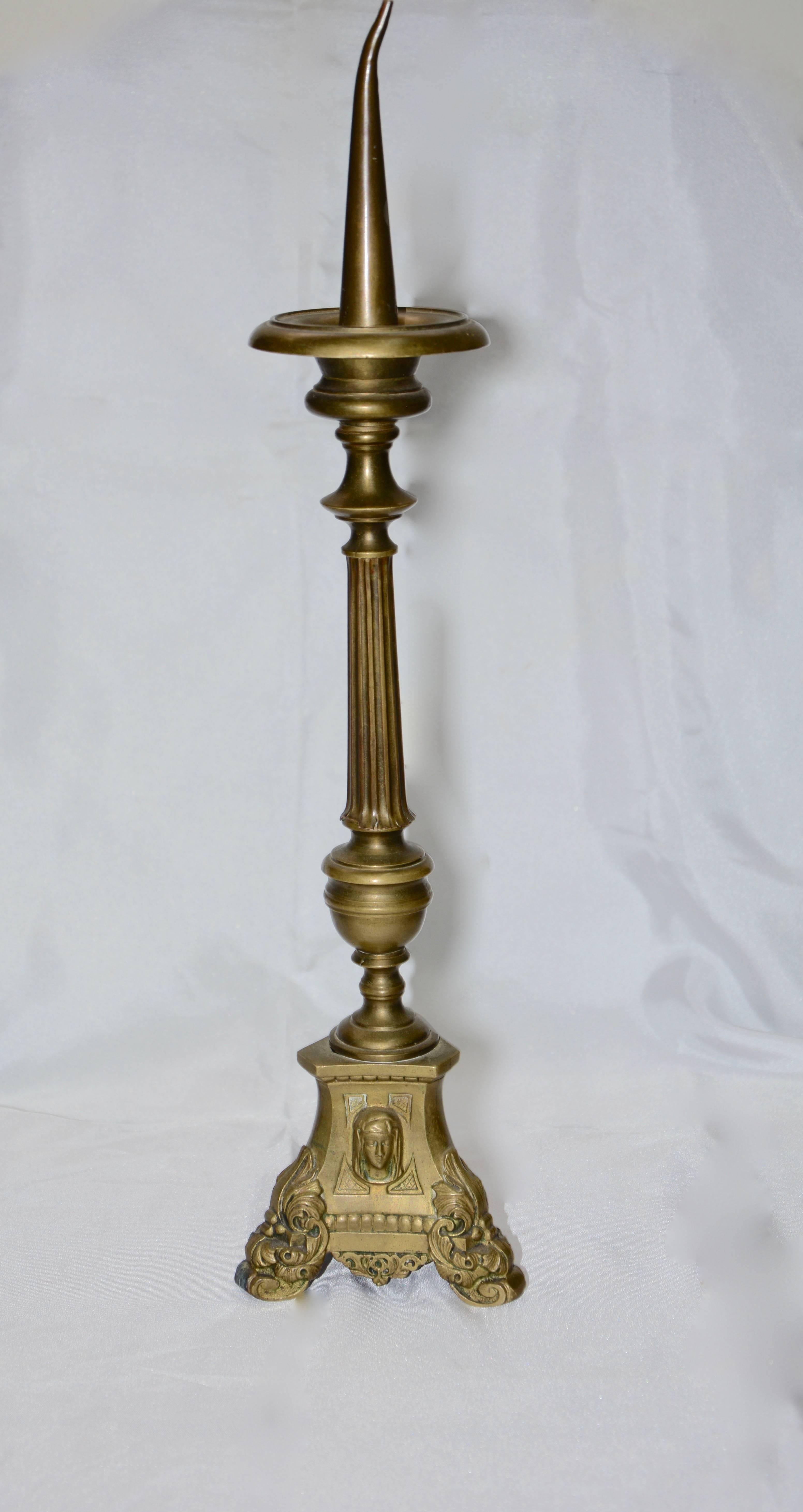 Renaissance Italian Brass Altar Oil Burner, 19th Century For Sale