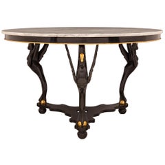 Italienischer Tisch aus ebonisiertem Obstholz und vergoldetem Mittelteil aus dem späten 19. Jahrhundert