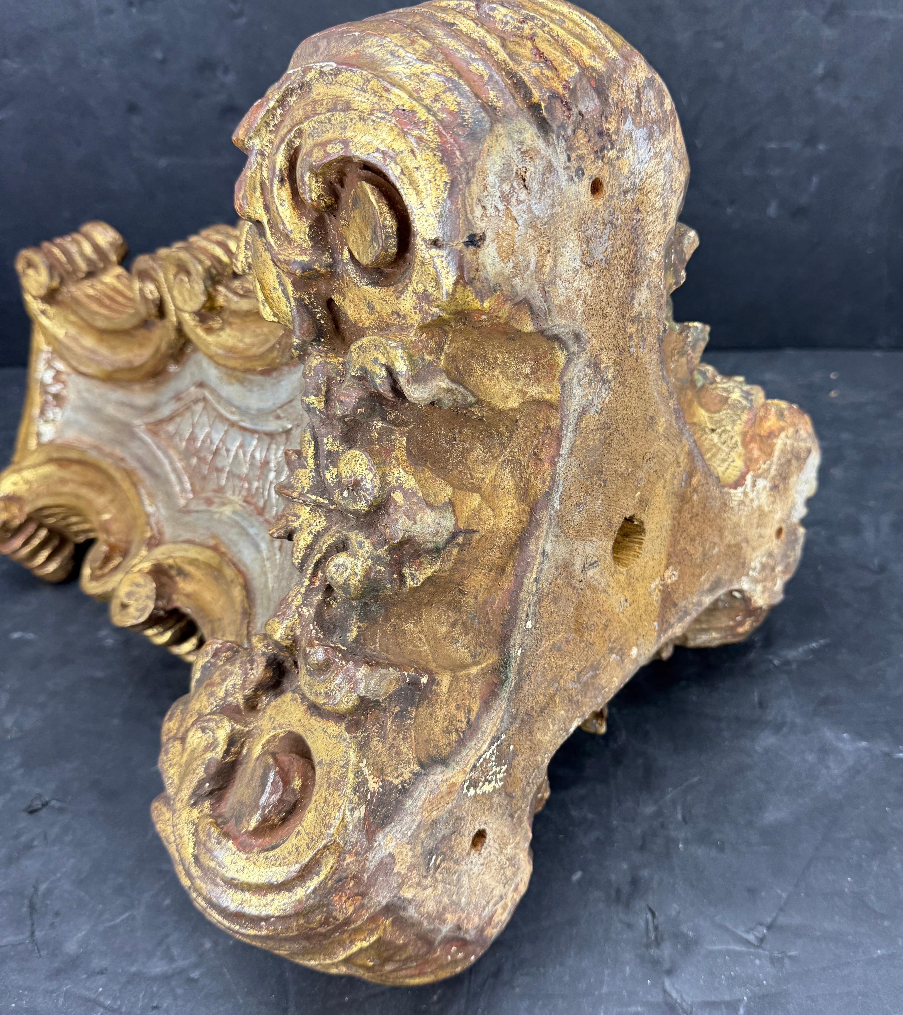 Late 19th-Century Italian Gilt Fragment Architectural Sculpture For Sale 8