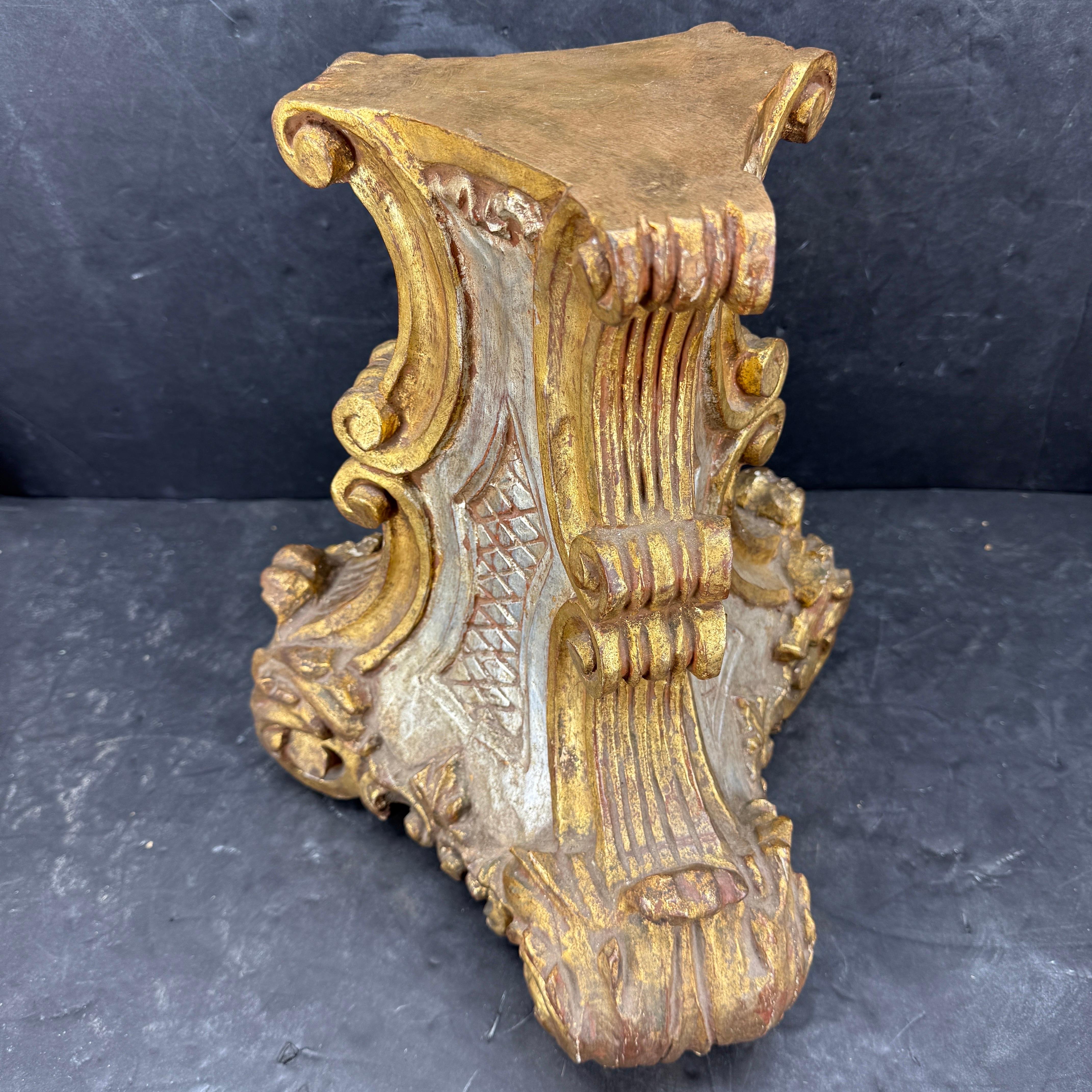 Rococo Late 19th-Century Italian Gilt Fragment Architectural Sculpture For Sale