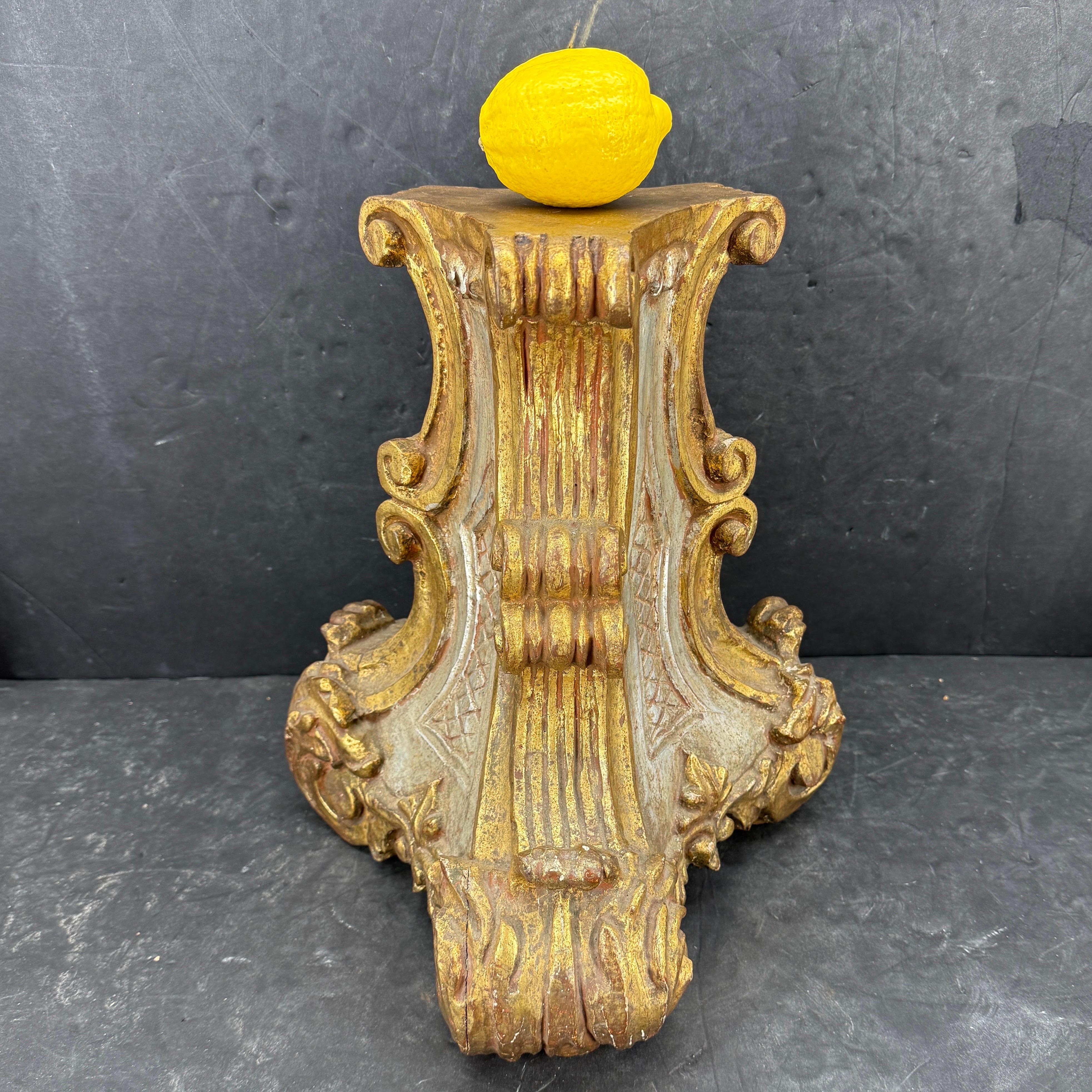 Wood Late 19th-Century Italian Gilt Fragment Architectural Sculpture For Sale