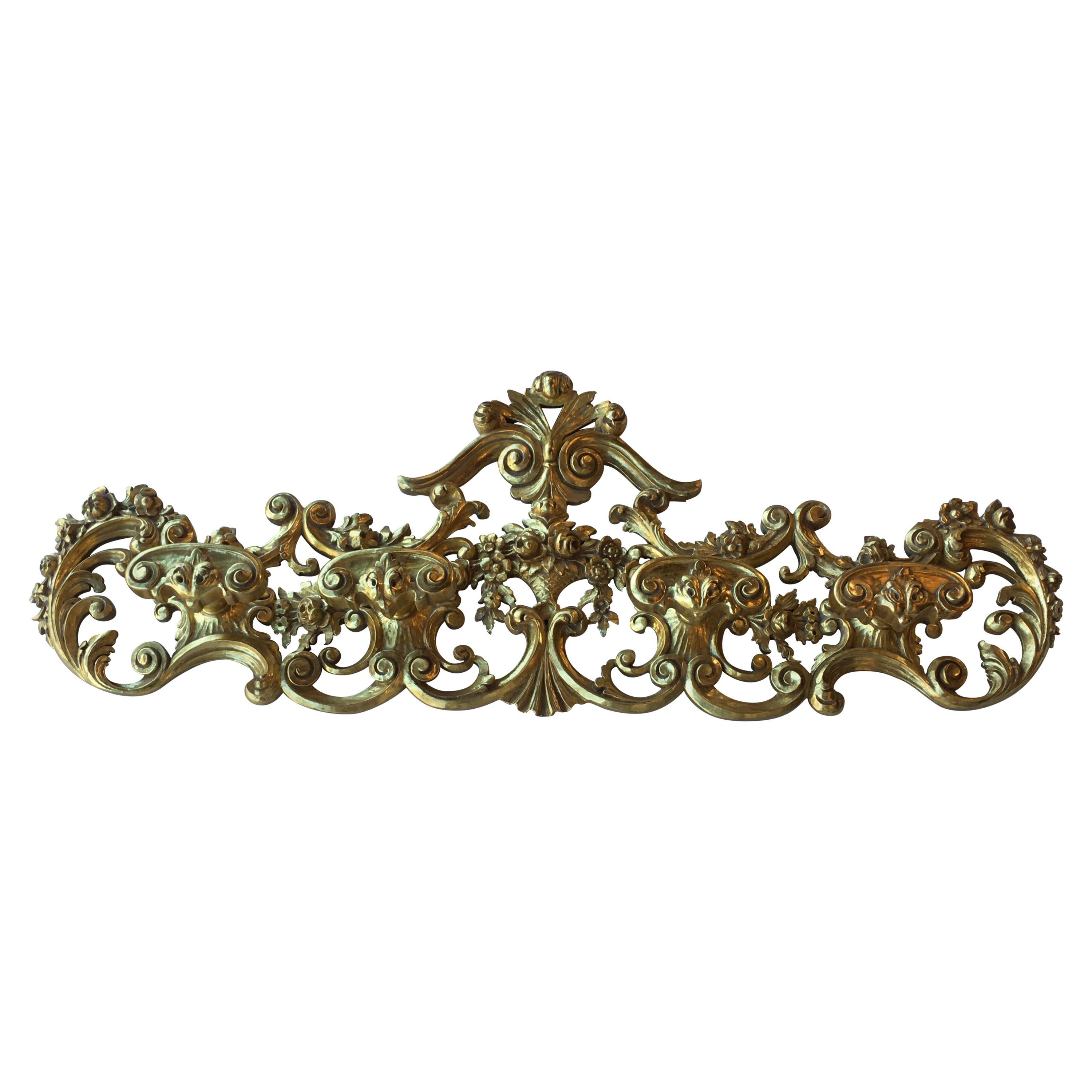 Late 19th Century Italian Hand Carved 22-Karat Gold Coat Hanger For Sale