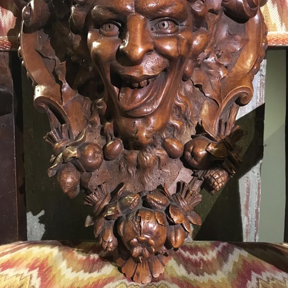 Late 19th Century Italian Hand Carved Walnut Shelf Depicting a Capricious Satyr For Sale 3