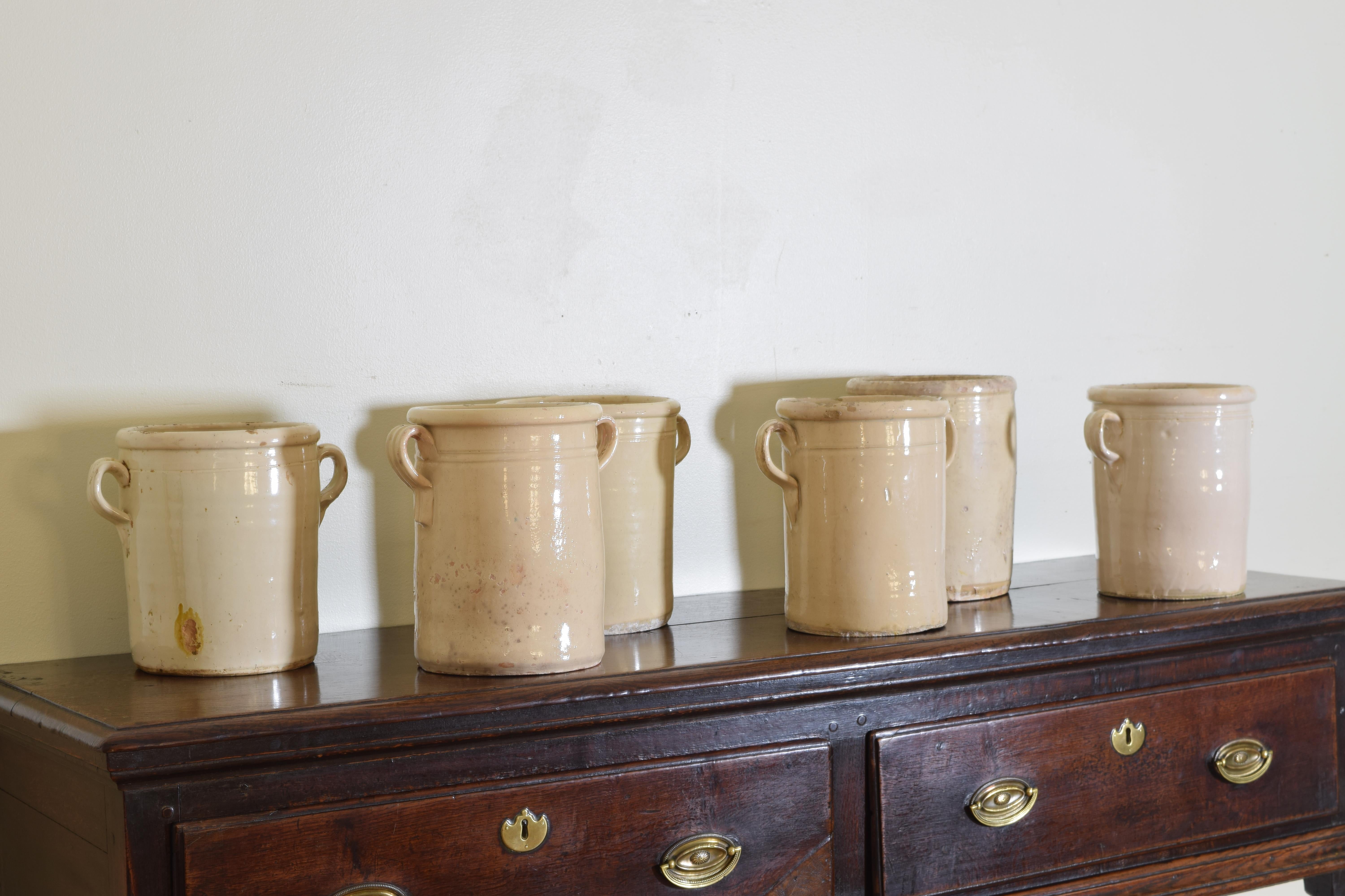 Pottery Late 19th Century Italian Handled Earthenware Jars (3 available)