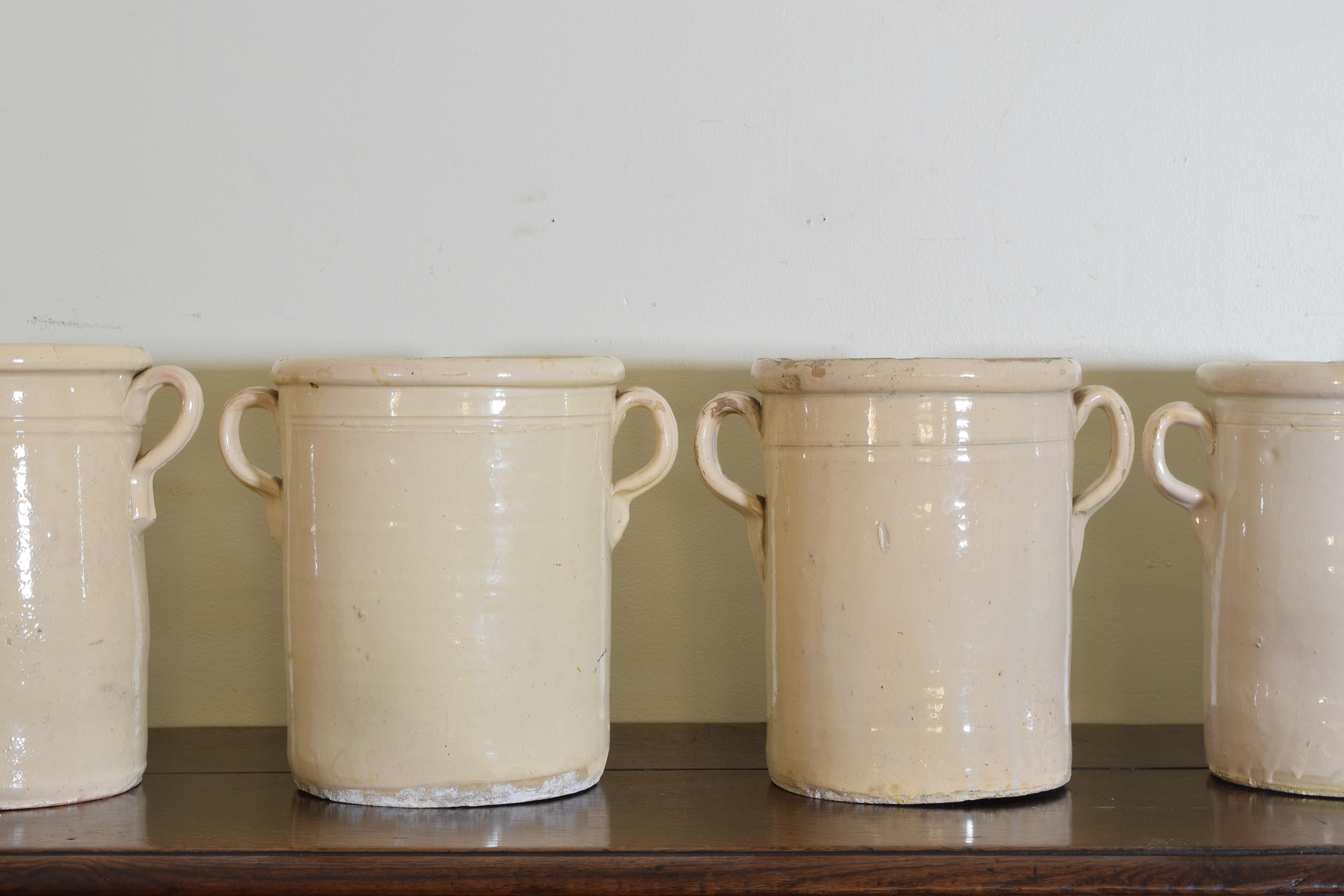 Late 19th Century Italian Handled Earthenware Jars (3 available) (19. Jahrhundert)