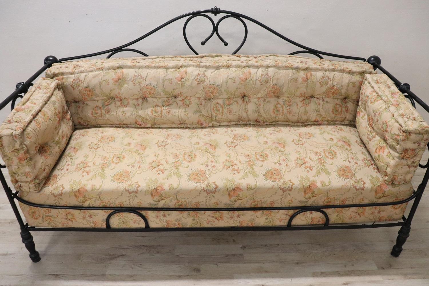 Late 19th Century Italian Iron Antique Large Settee In Good Condition For Sale In Casale Monferrato, IT