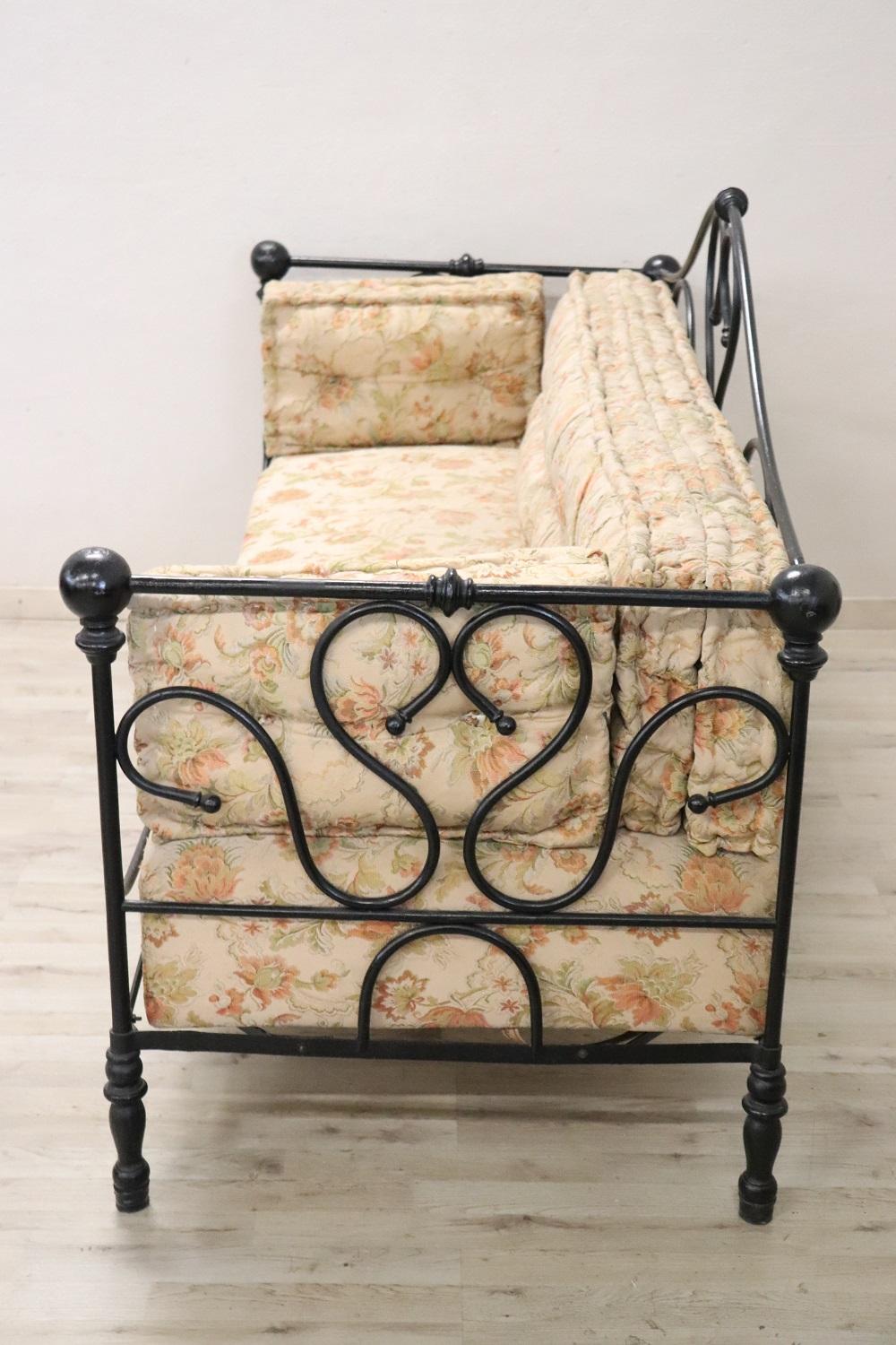 Late 19th Century Italian Iron Antique Large Settee For Sale 1