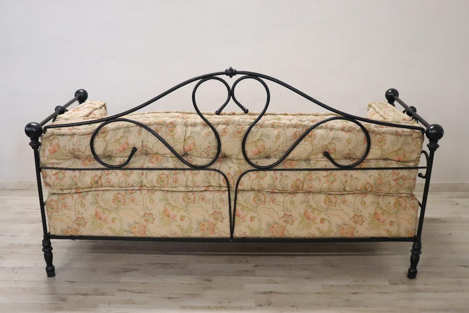 Fin du 19ème siècle, grand canapé ancien en fer italien en vente 1