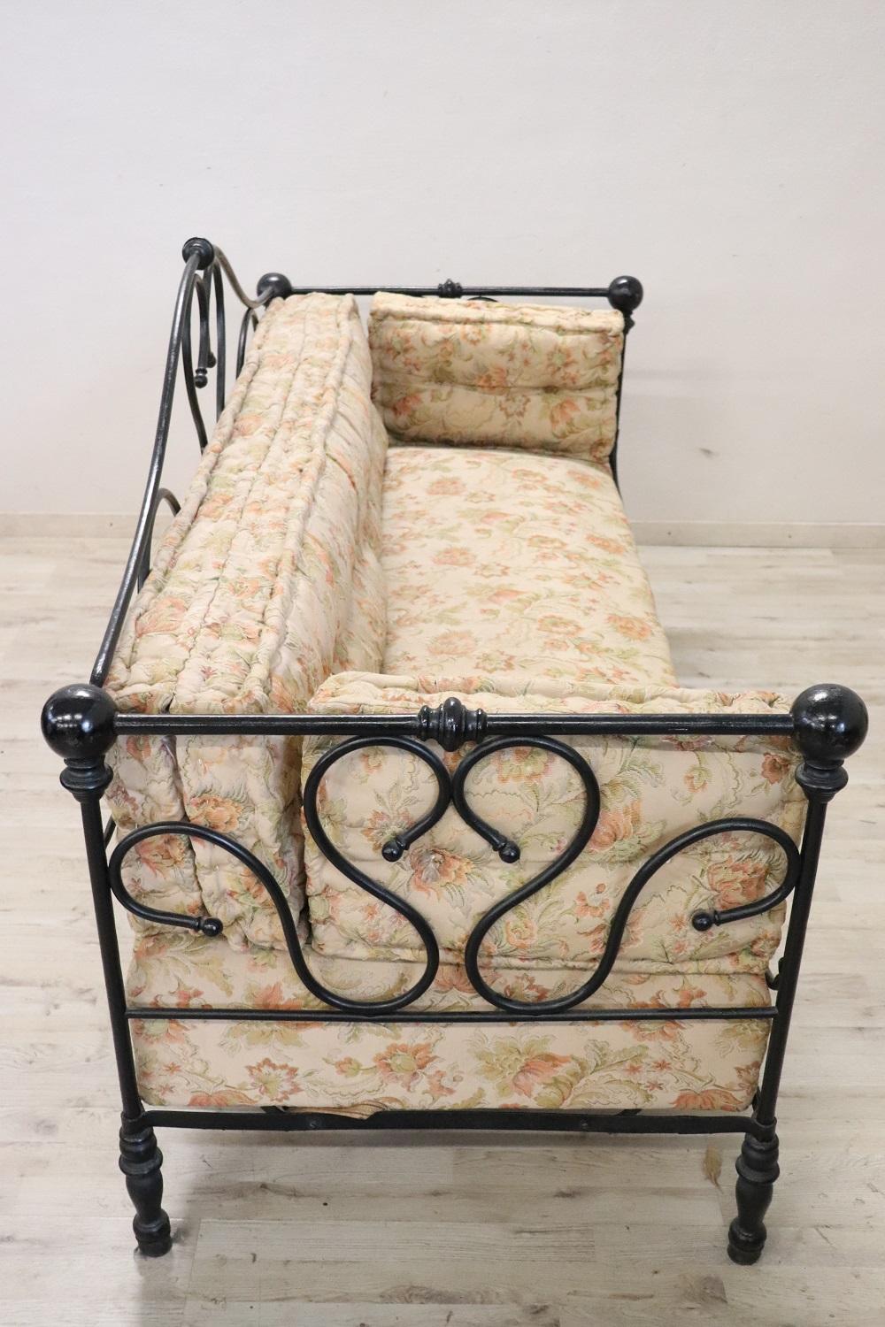 Late 19th Century Italian Iron Antique Large Settee For Sale 5