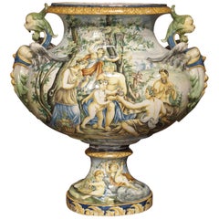 Late 19th Century Italian Majolica Urn
