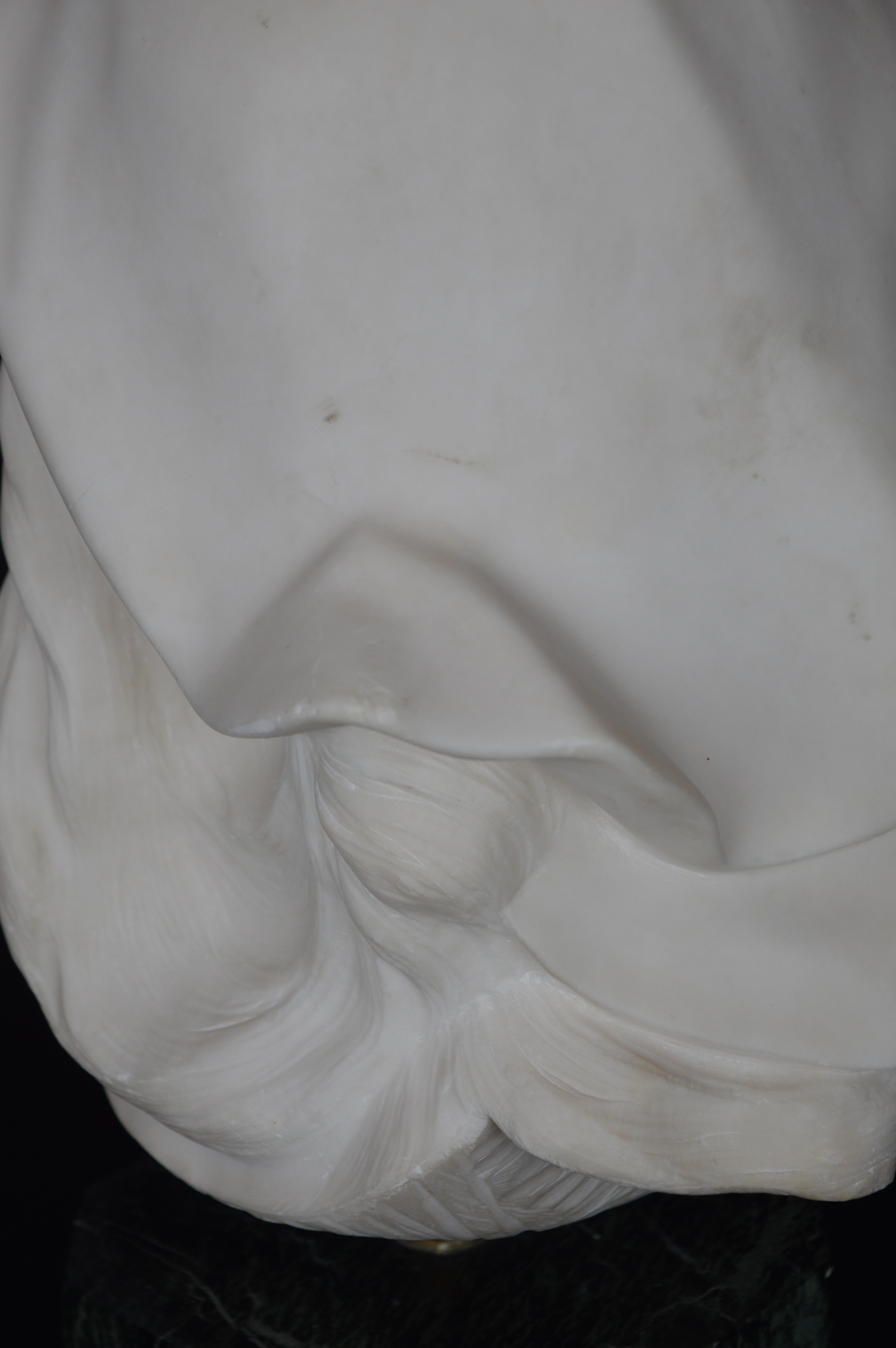 Buste en marbre italien de la fin du 19ème siècle en vente 5