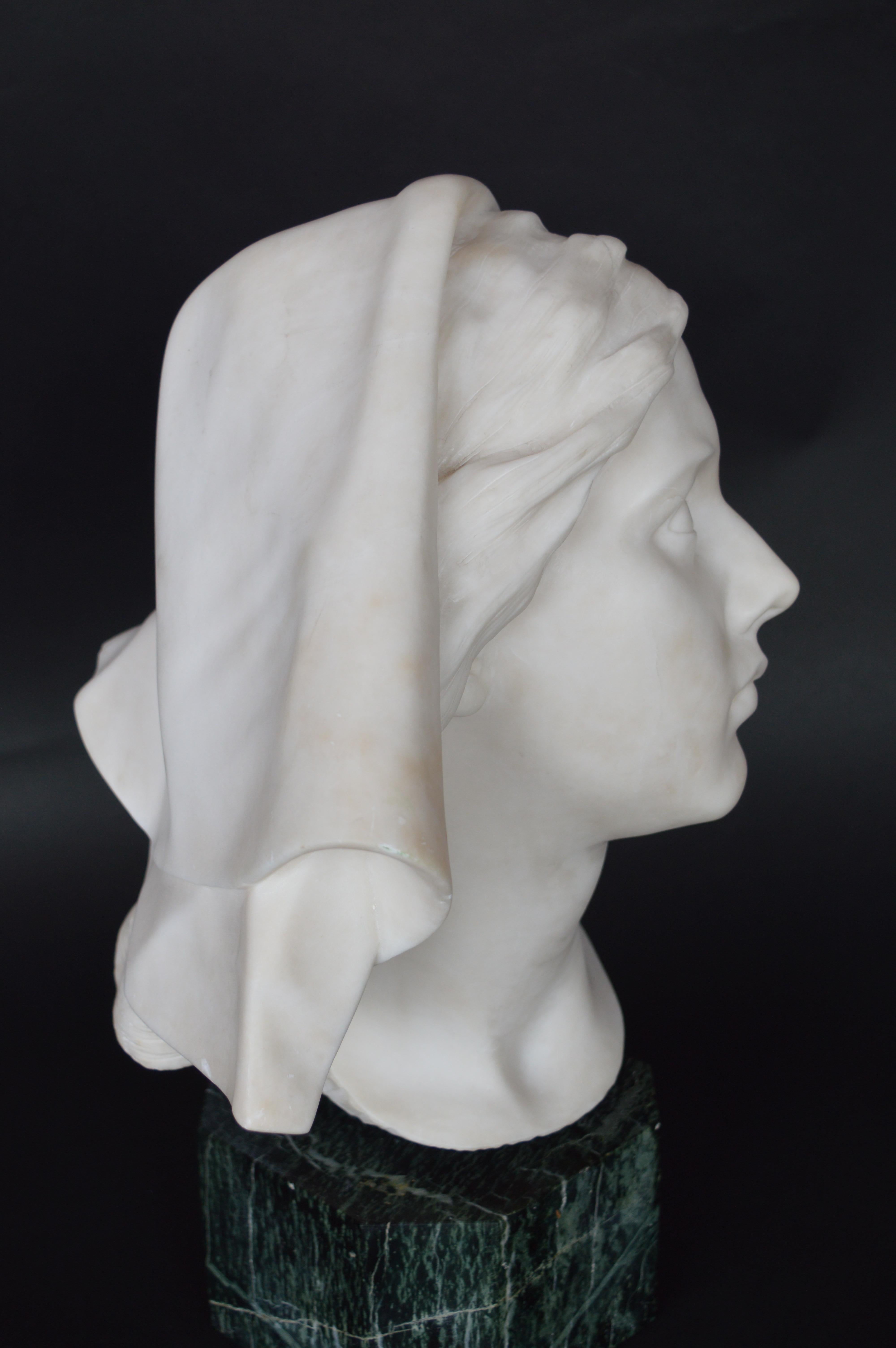 Buste en marbre italien de la fin du 19ème siècle en vente 6