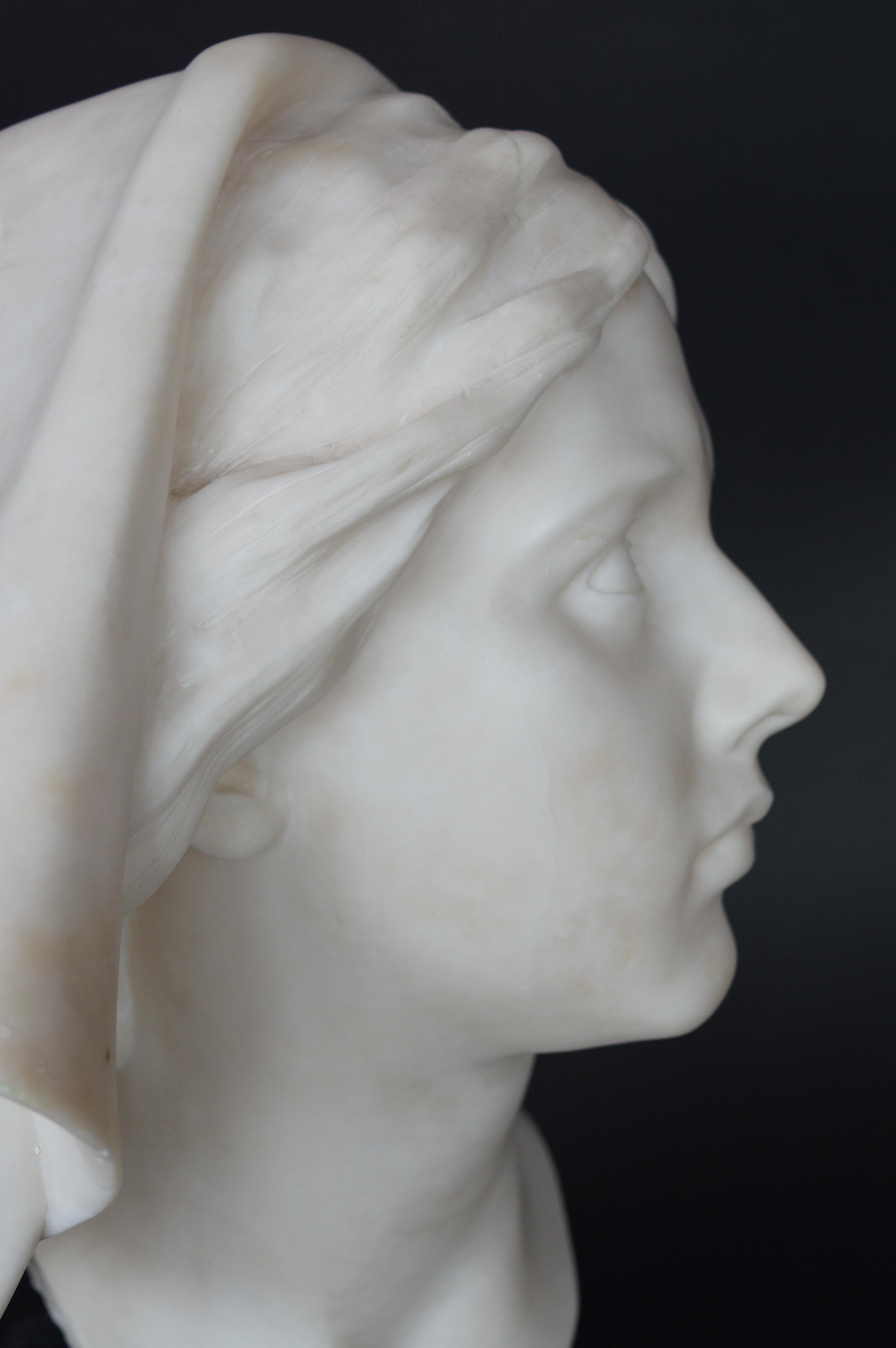 Buste en marbre italien de la fin du 19ème siècle en vente 9
