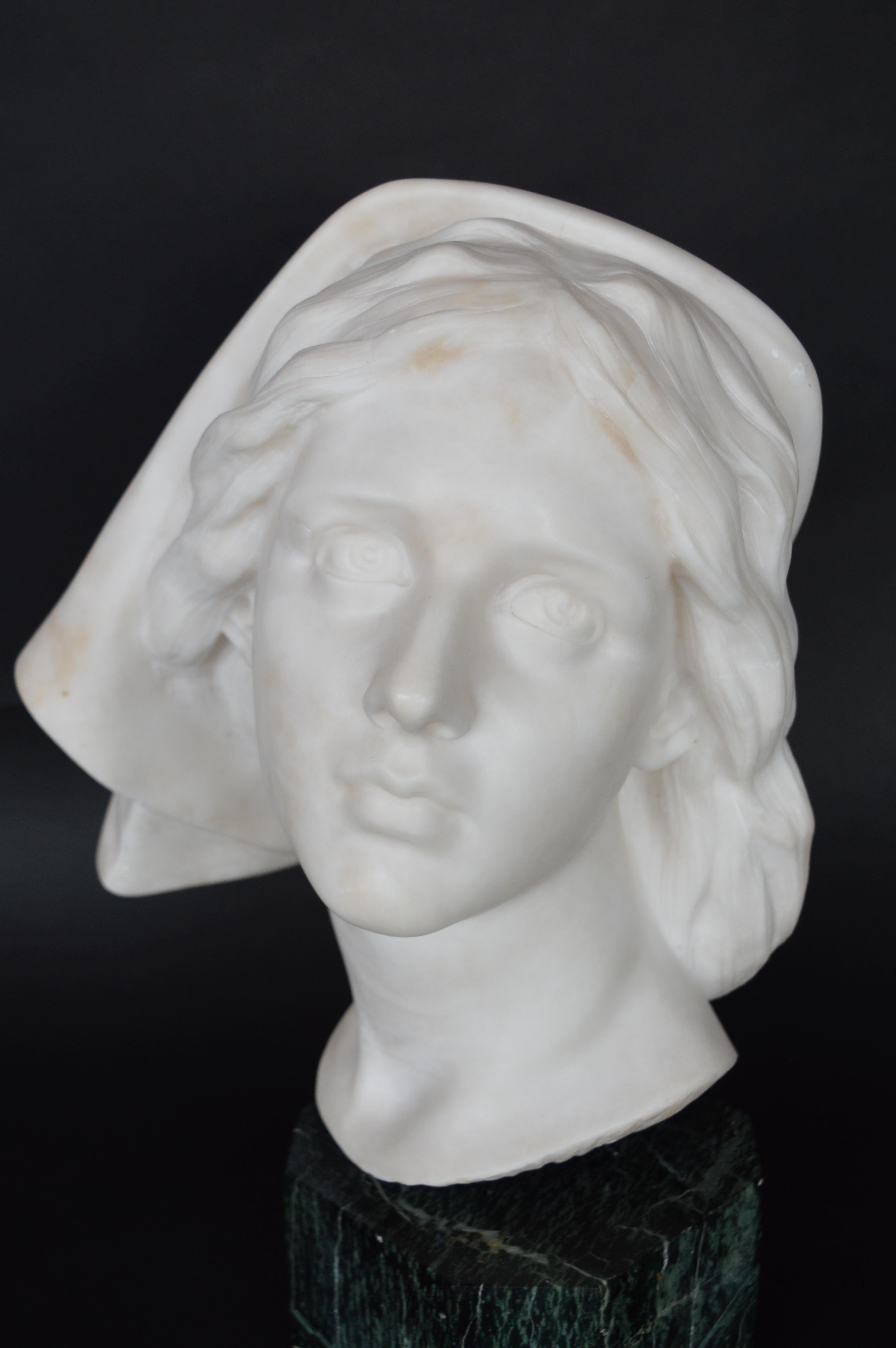 Buste en marbre italien de la fin du 19ème siècle Bon état - En vente à Los Angeles, CA