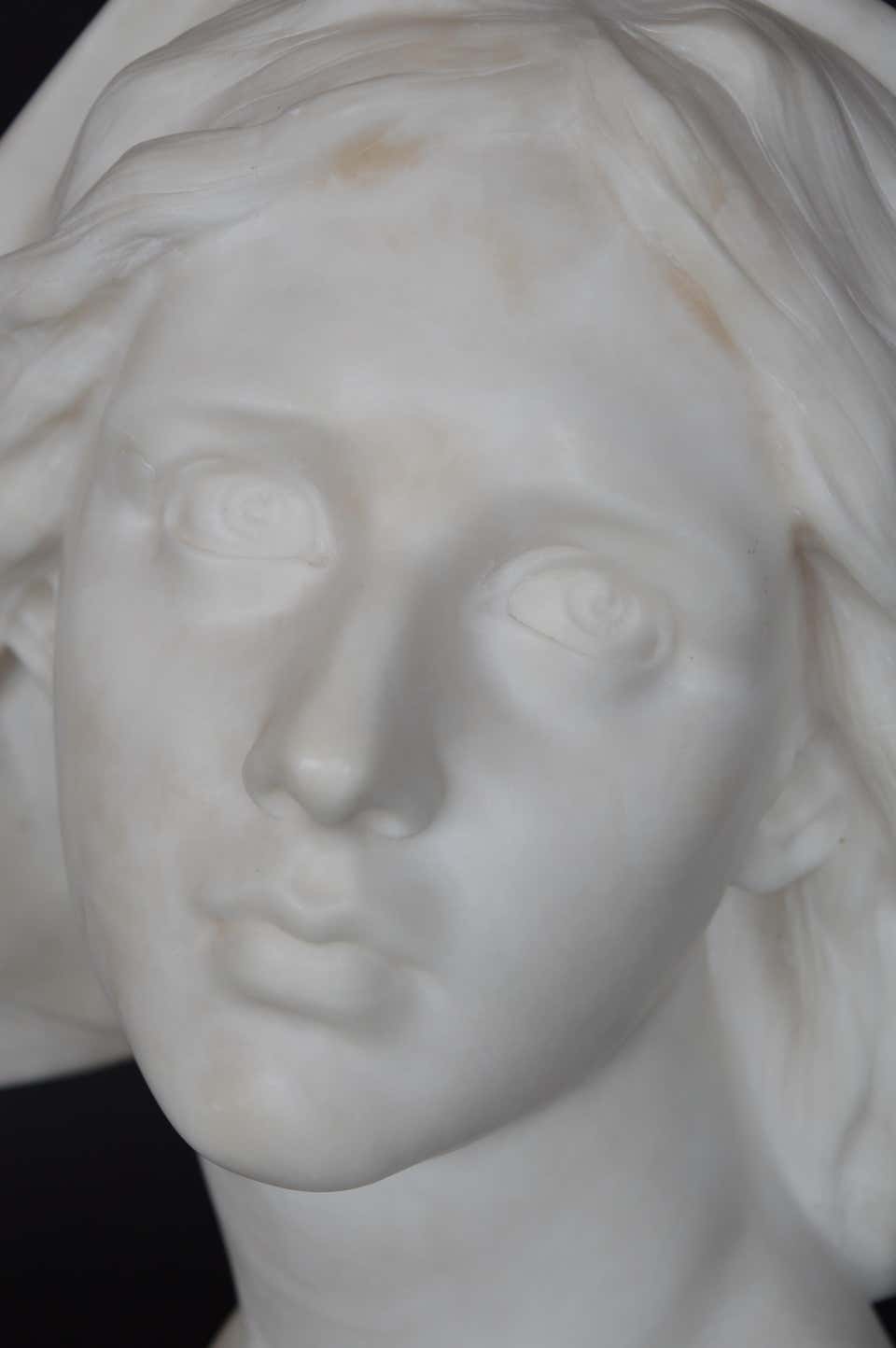 Carrara Marble Late 19th Century Italian Marble Bust For Sale