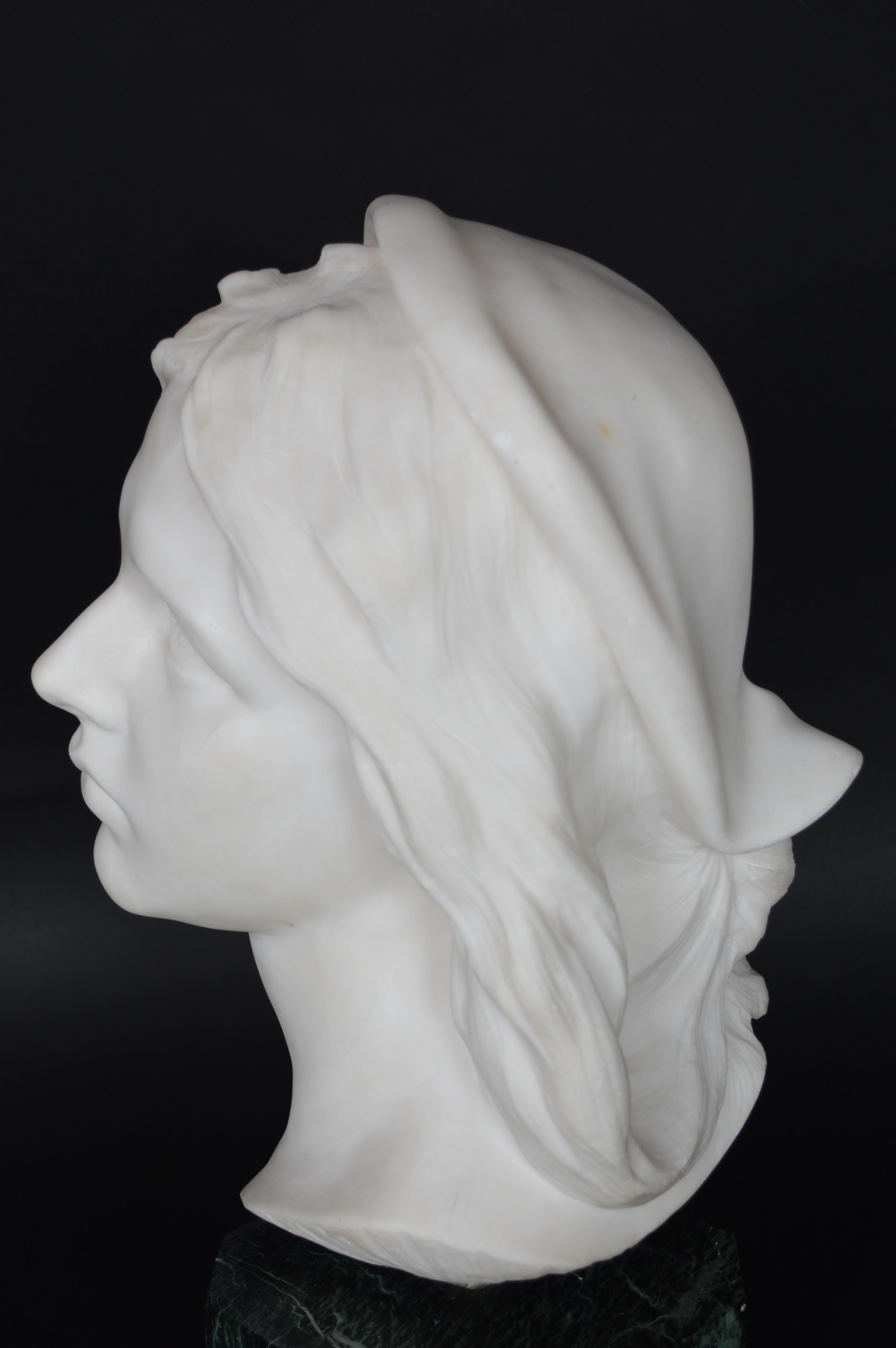Late 19th Century Italian Marble Bust For Sale 2
