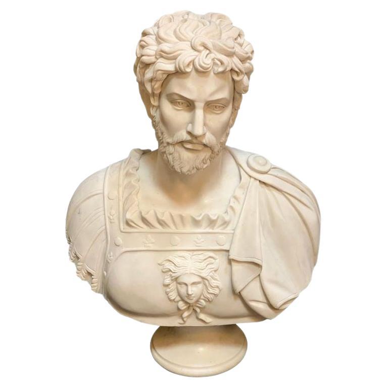 Buste d'empereur en marbre italien de la fin du XIXe siècle