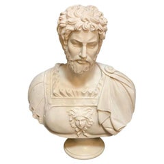 Antique Late 19th Century Italian Marble Bust of an Emperor