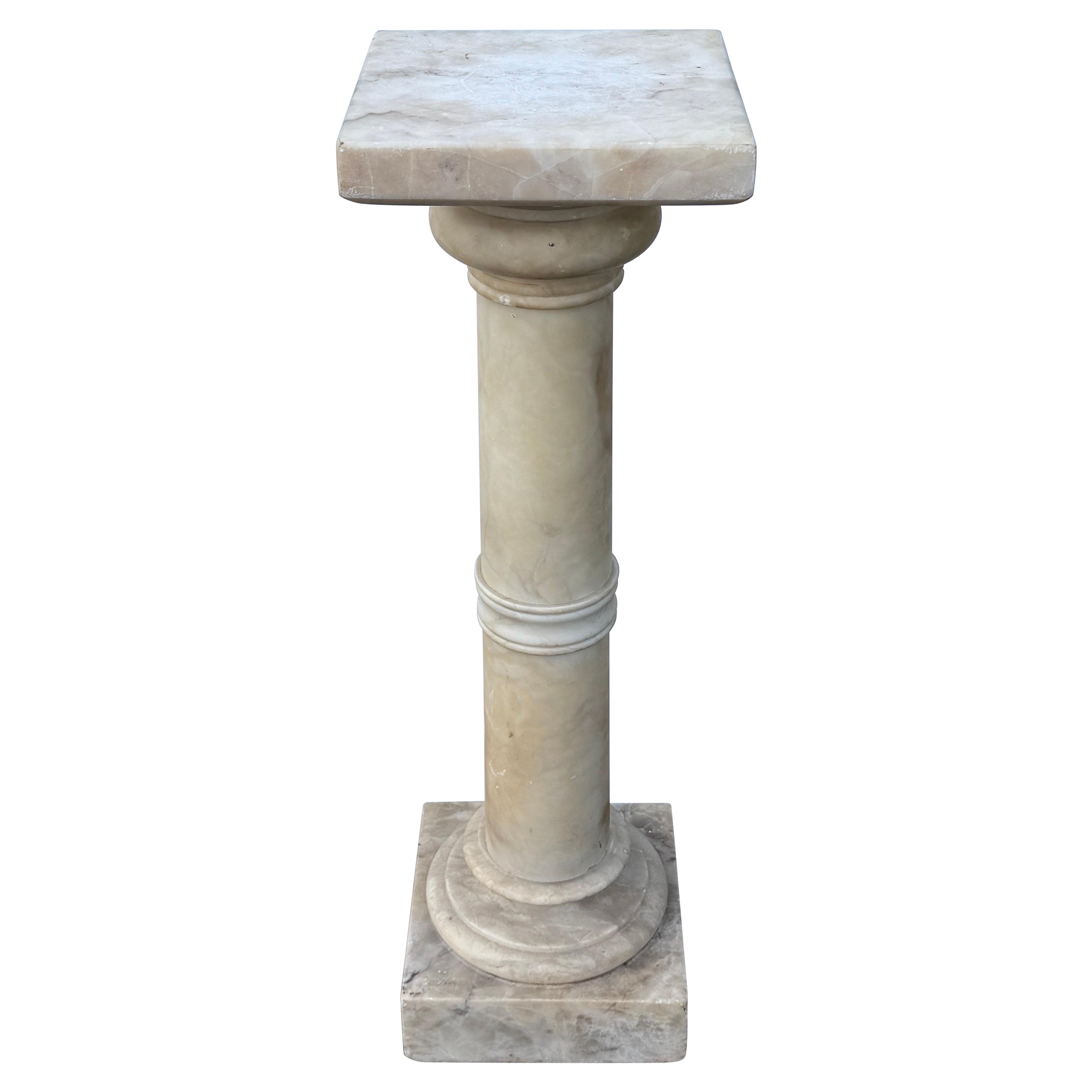 Late 19th Century Italian Marble Column Pedestal Stand