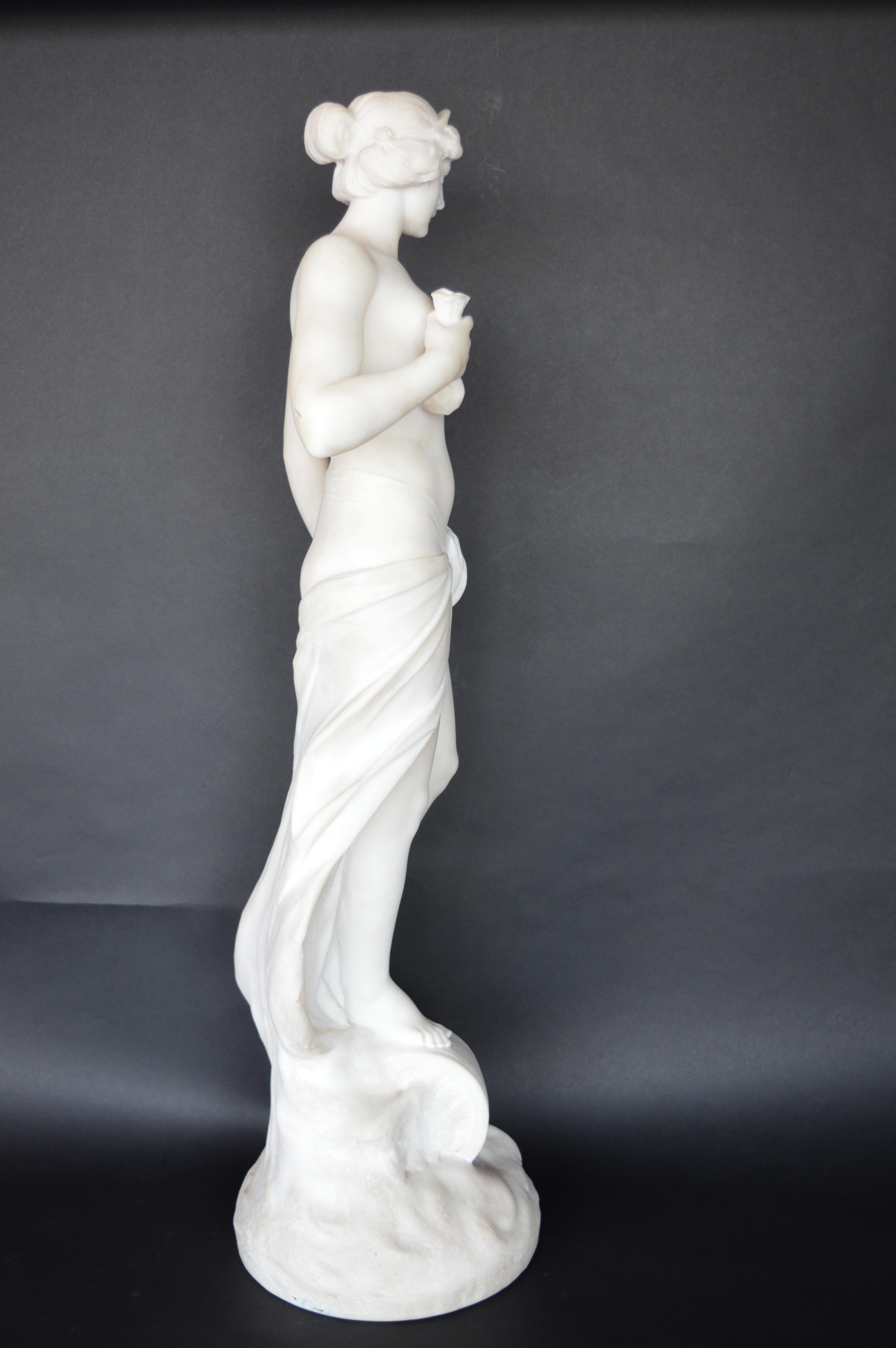 Late 19th Century Italian Marble Statue For Sale 9