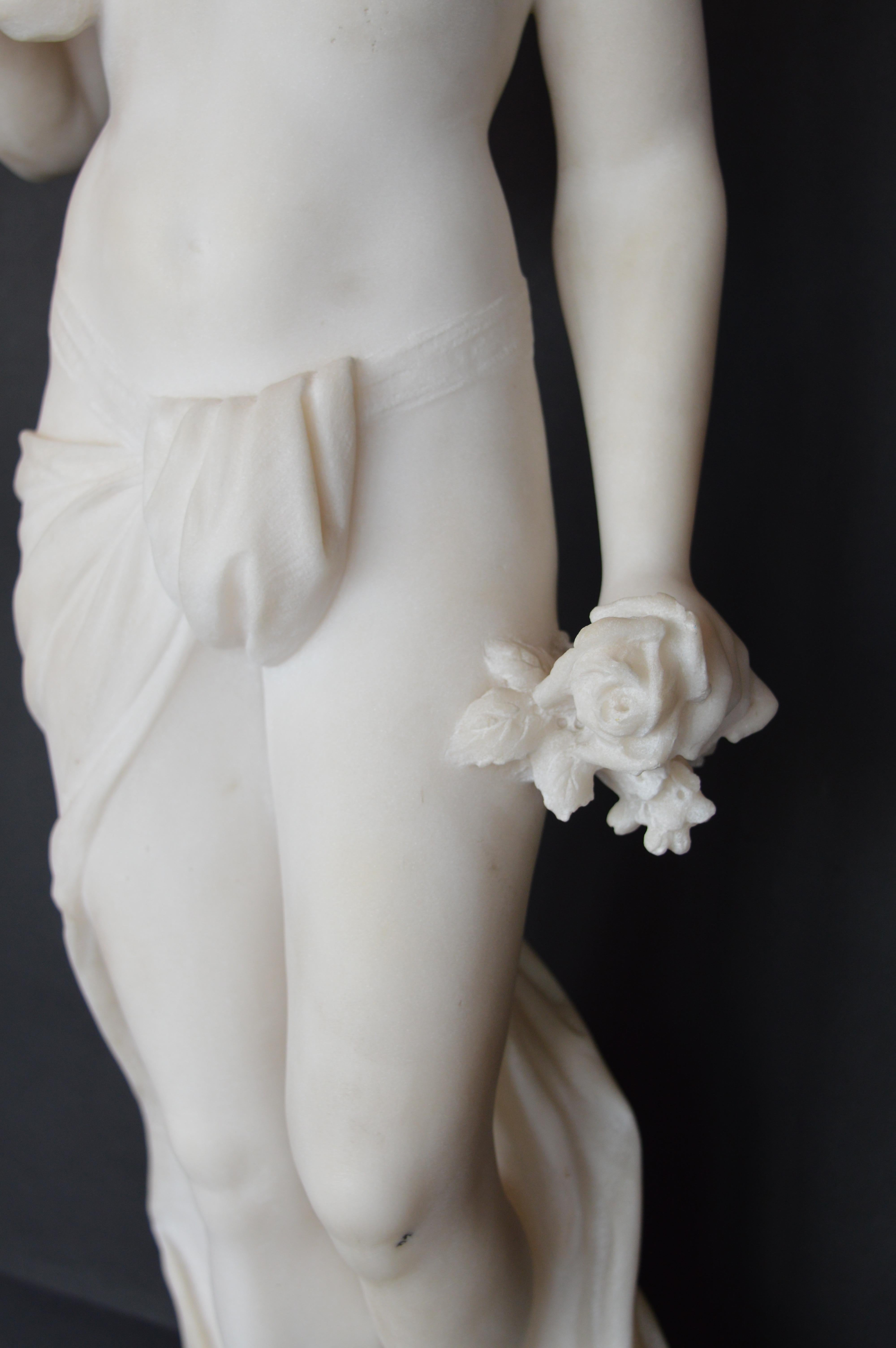 Late 19th Century Italian Marble Statue In Good Condition For Sale In Los Angeles, CA