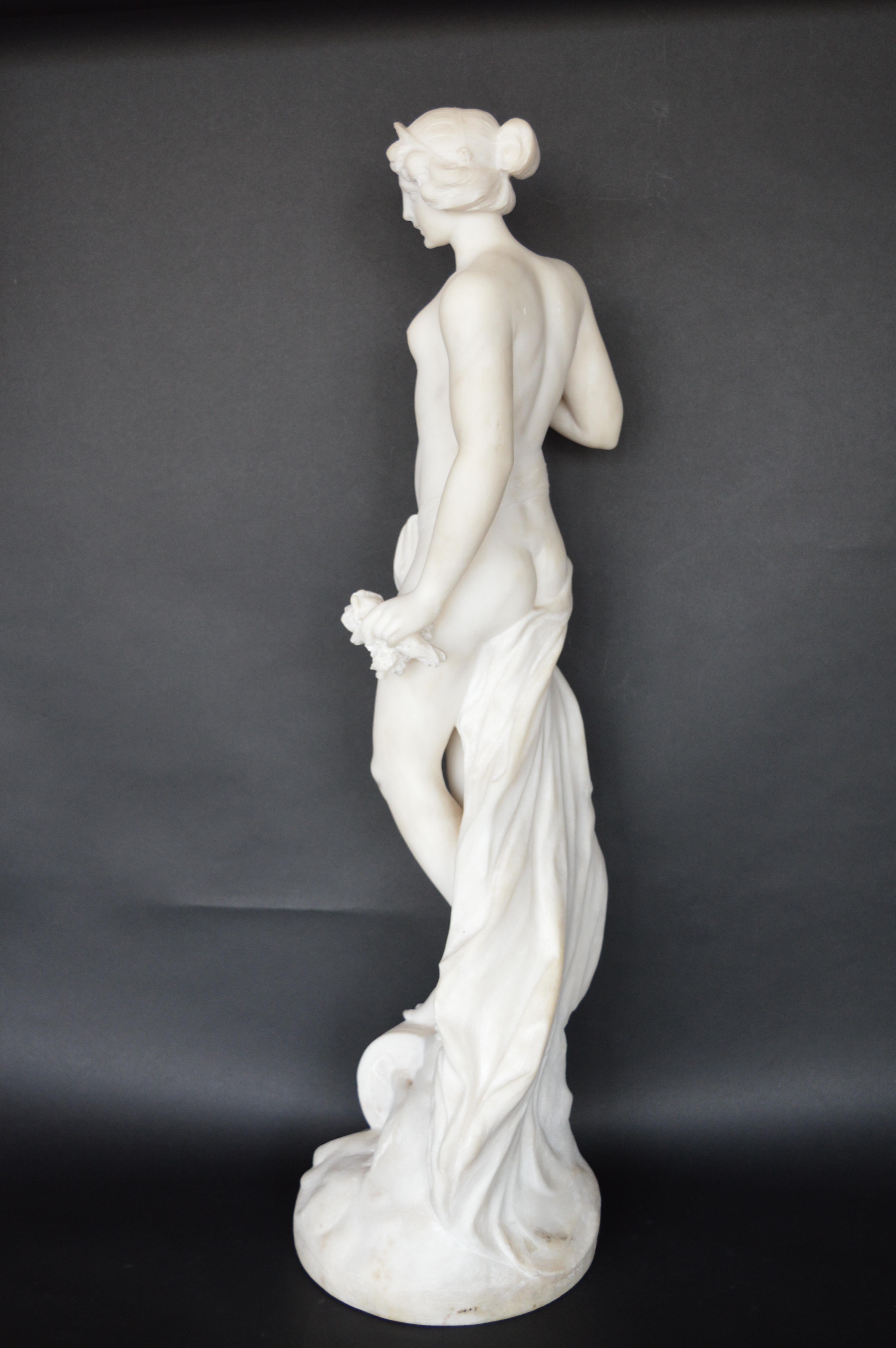 Statue italienne en marbre de la fin du XIXe siècle en vente 3