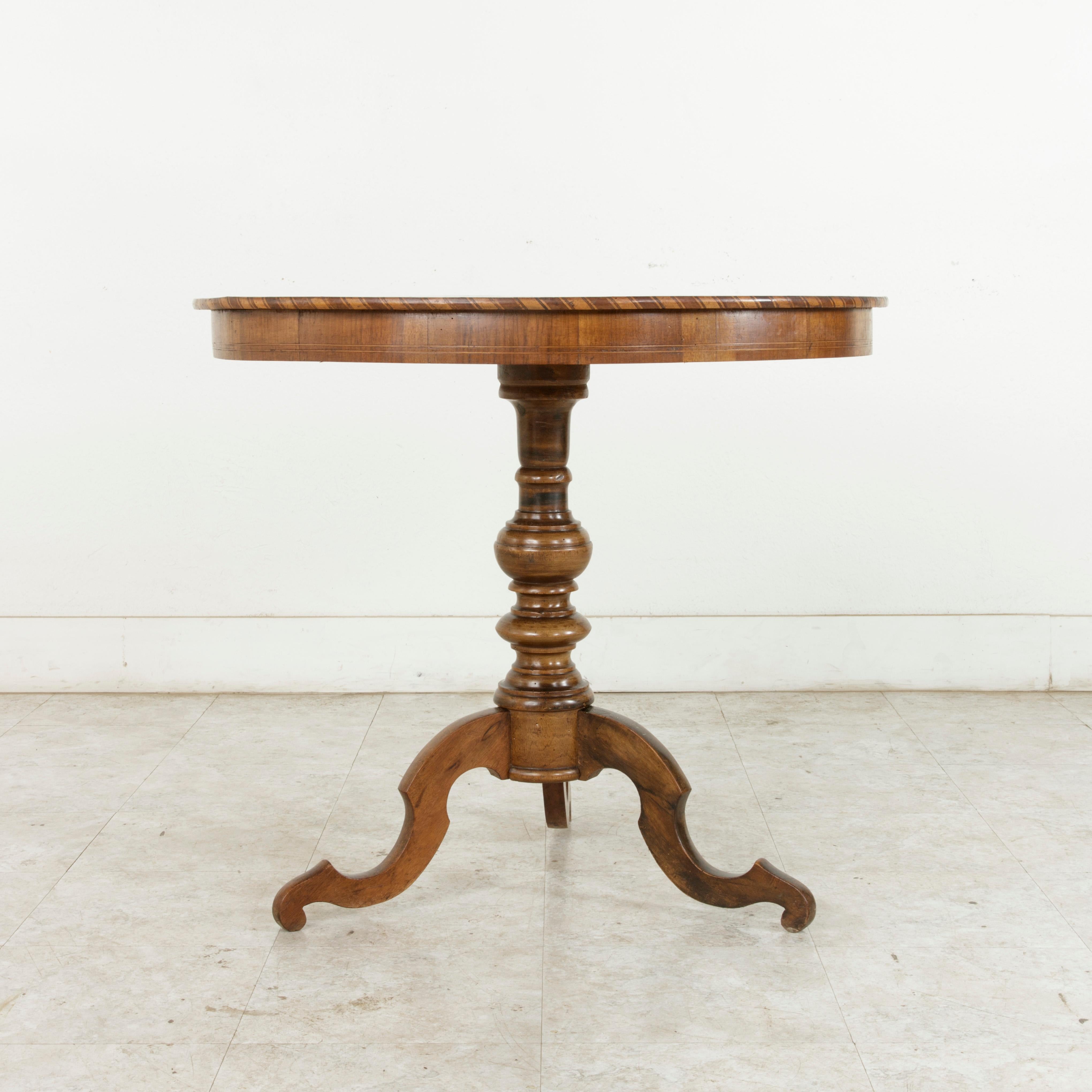 Late 19th Century Italian Marquetry Gueridon or Pedestal Table In Good Condition In Fayetteville, AR