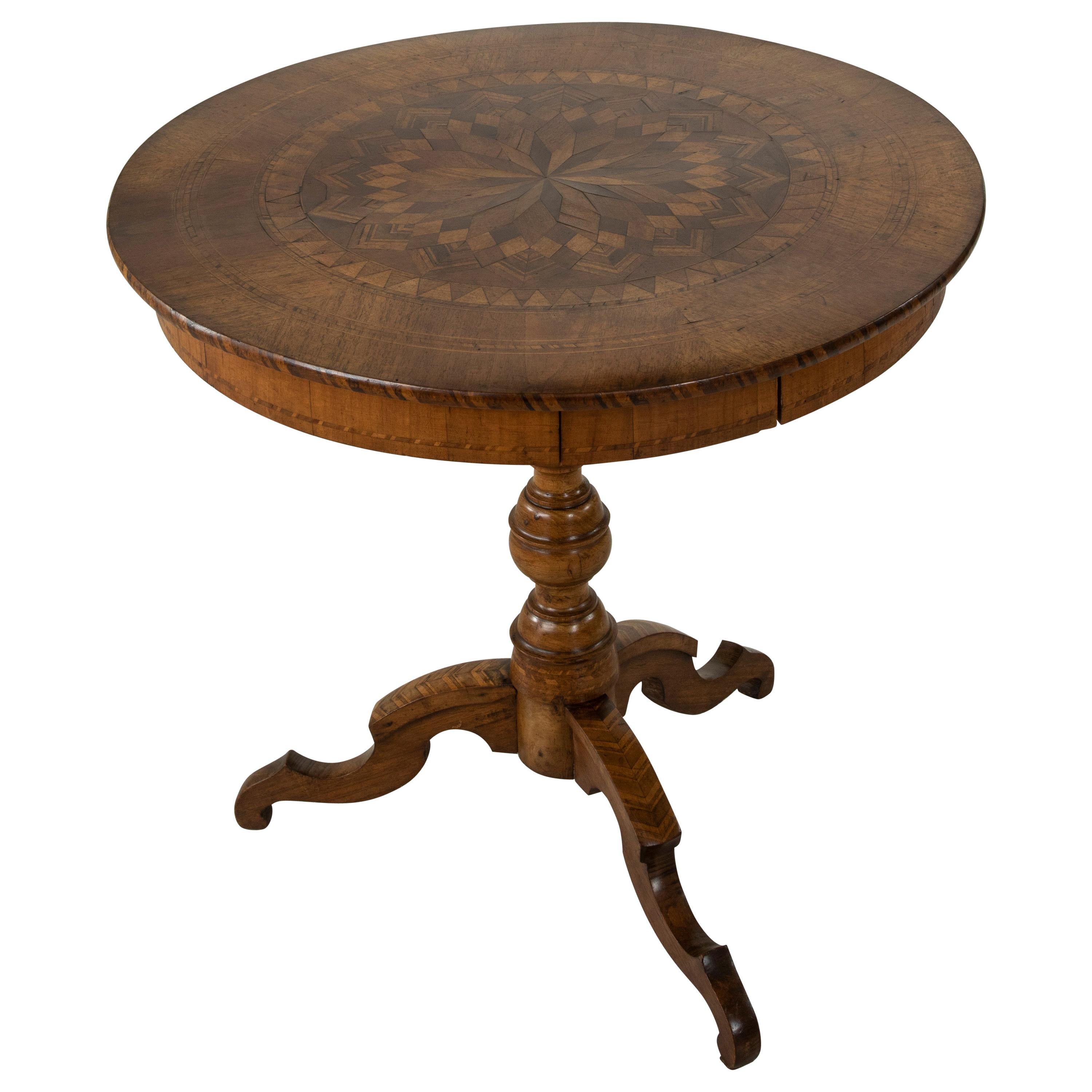 Late 19th Century Italian Marquetry Guéridon or Pedestal Table