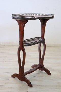 Late 19th Century Italian Napoleon III Side Table in Walnut with Marble Top