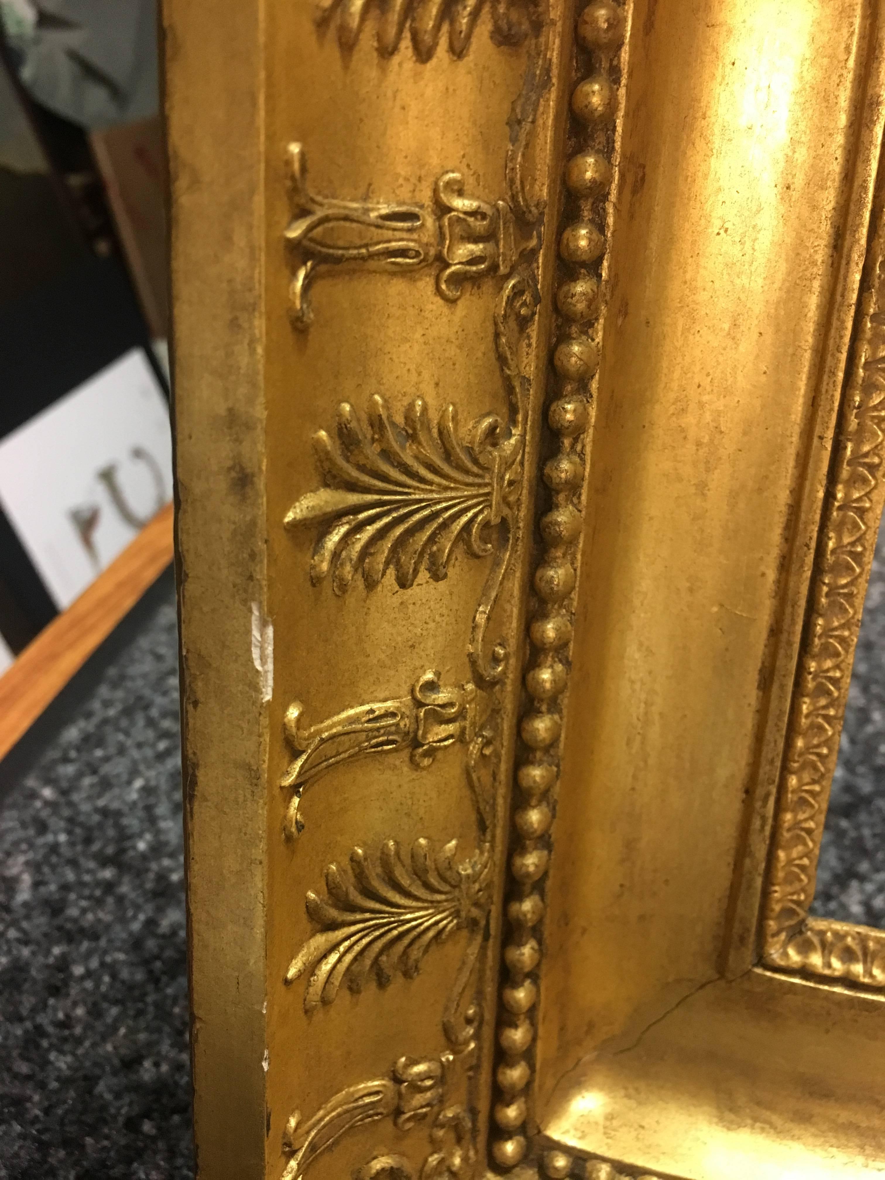 Late 19th Century Italian Neoclassical Wood Frame with Gold Leaf Cover For Sale 6