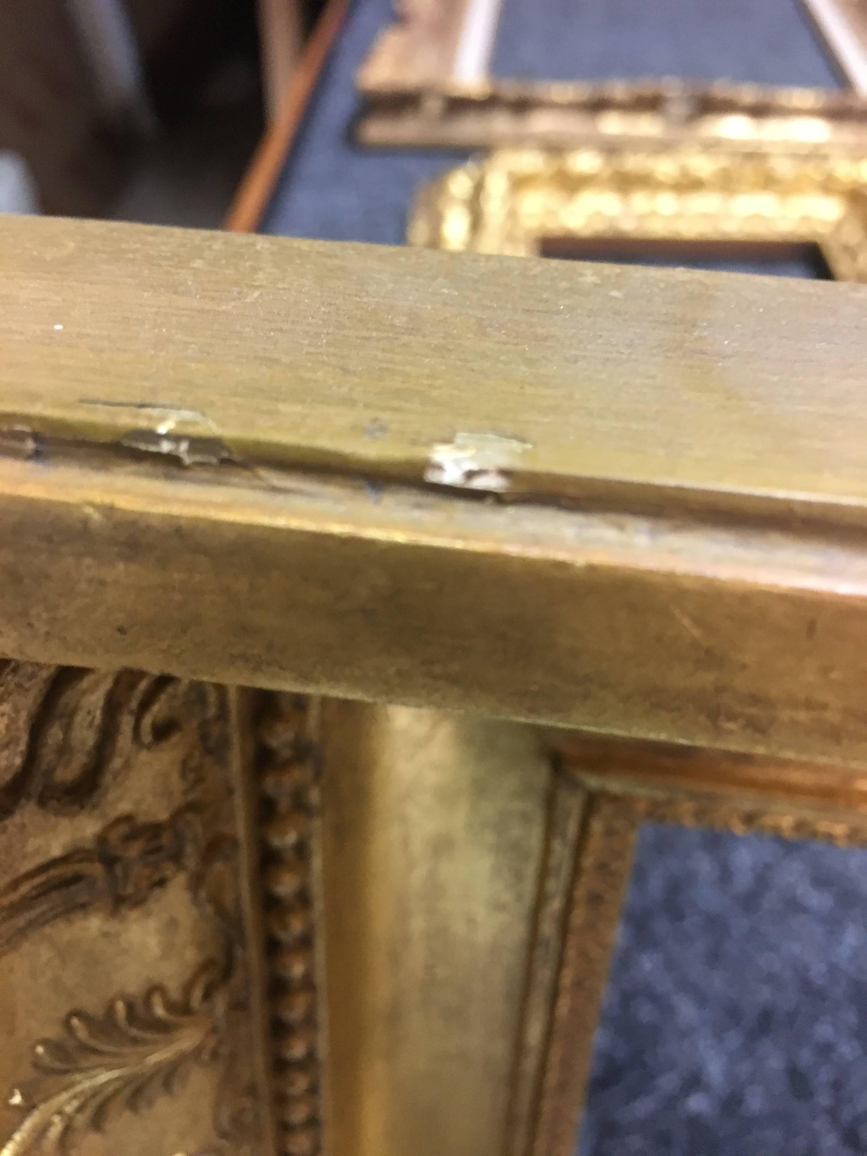 Late 19th Century Italian Neoclassical Wood Frame with Gold Leaf Cover For Sale 1