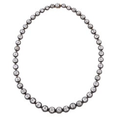 Late 19th Century Italian Old Cut Diamond Riviere Necklace Circa 1870