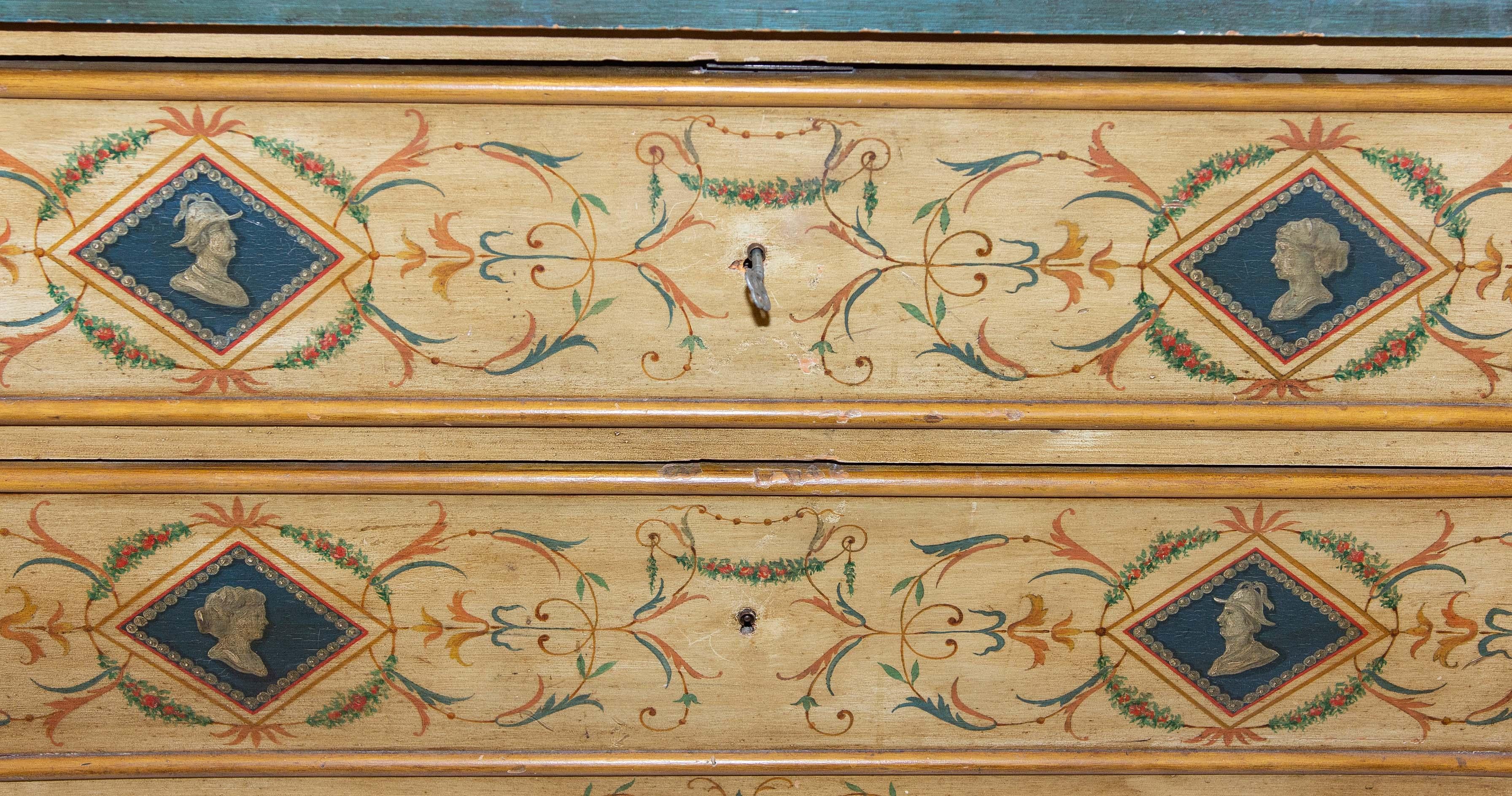 Late 19th Century Italian Painted Commode For Sale 2