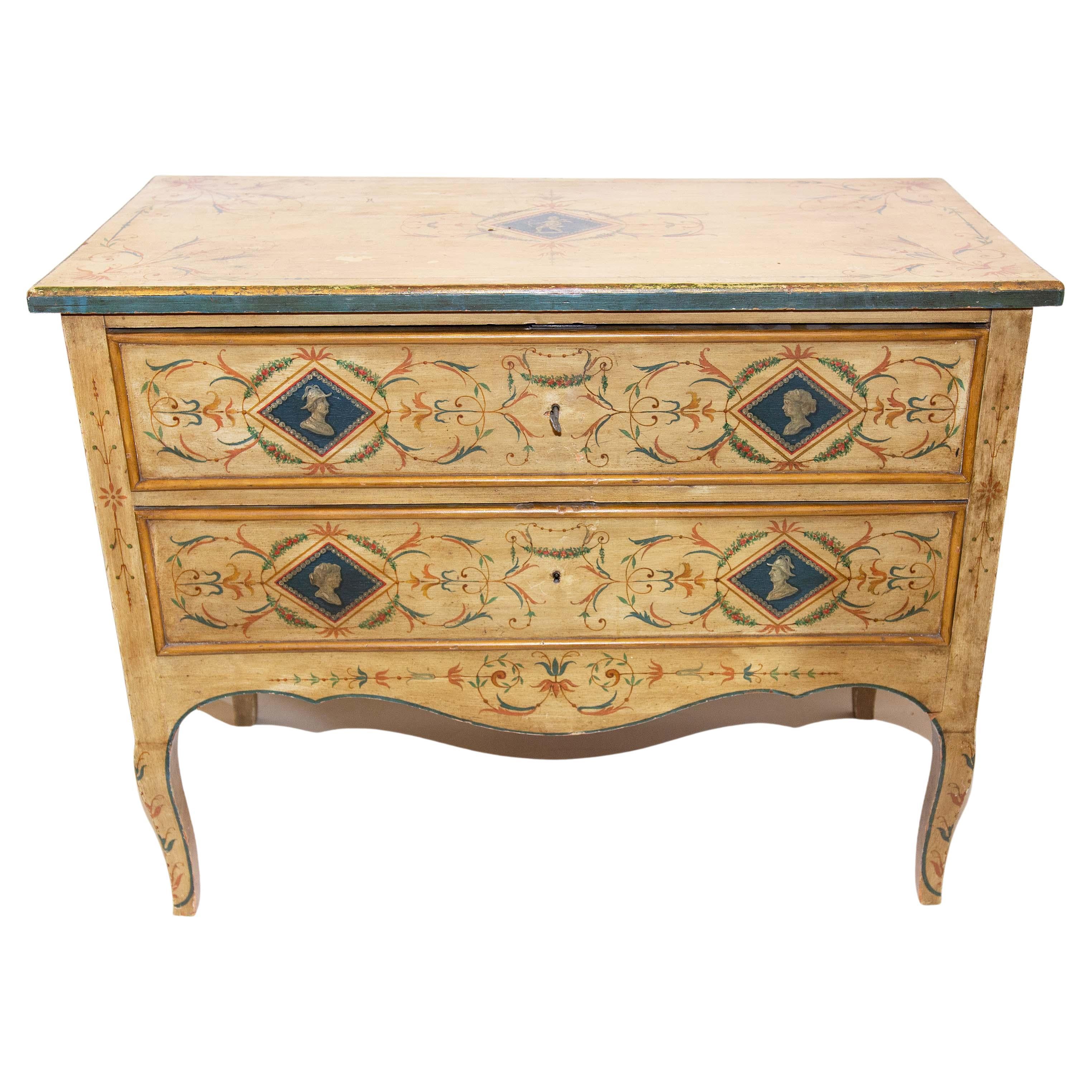 Late 19th Century Italian Painted Commode For Sale