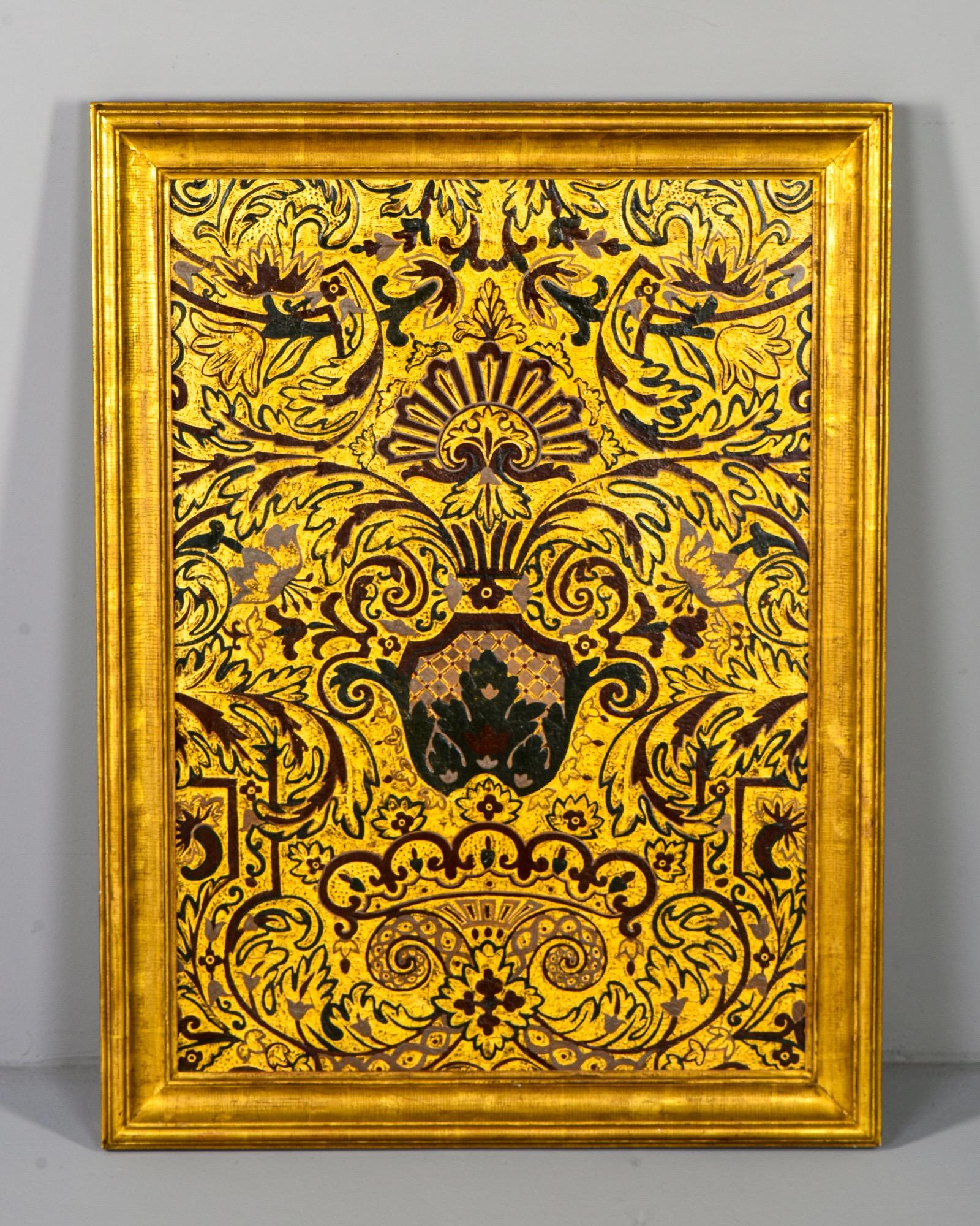 Late 19th Century Italian Painted Leather Panel 9