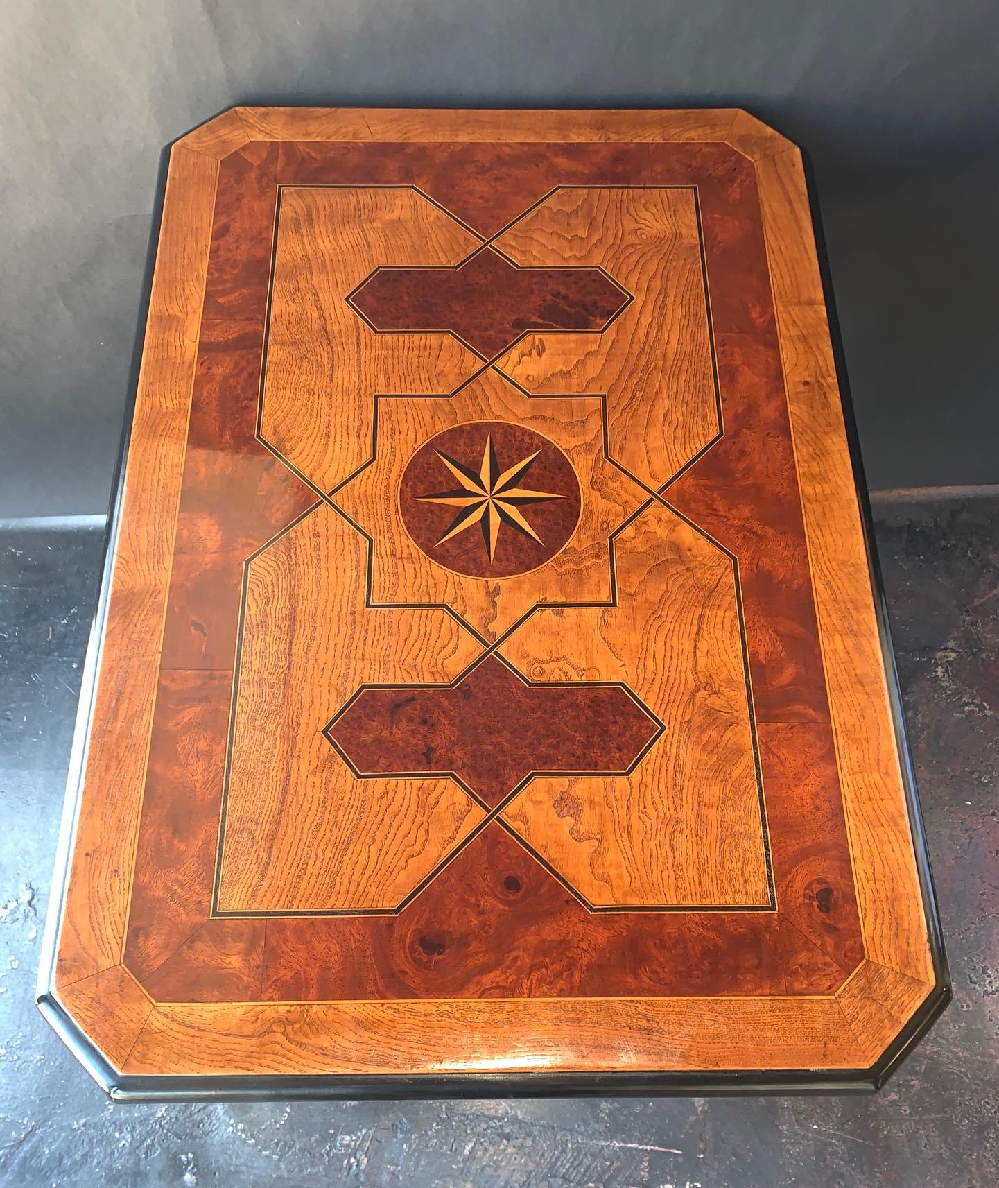 Wood Late 19th Century Italian Parquetry Table For Sale