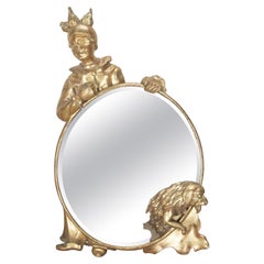 Italienischer Pierrot-Giltwood-Spiegel des späten 19.