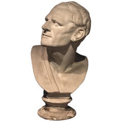 Late 19th Century Italian Plaster Bust after an Antique Model, Depicting a Man