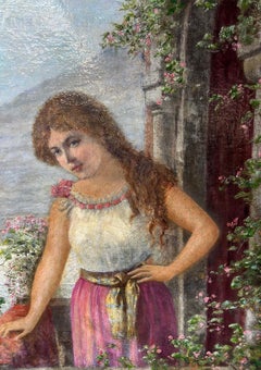 Late 19th Century Italian Portrait of Young Lady