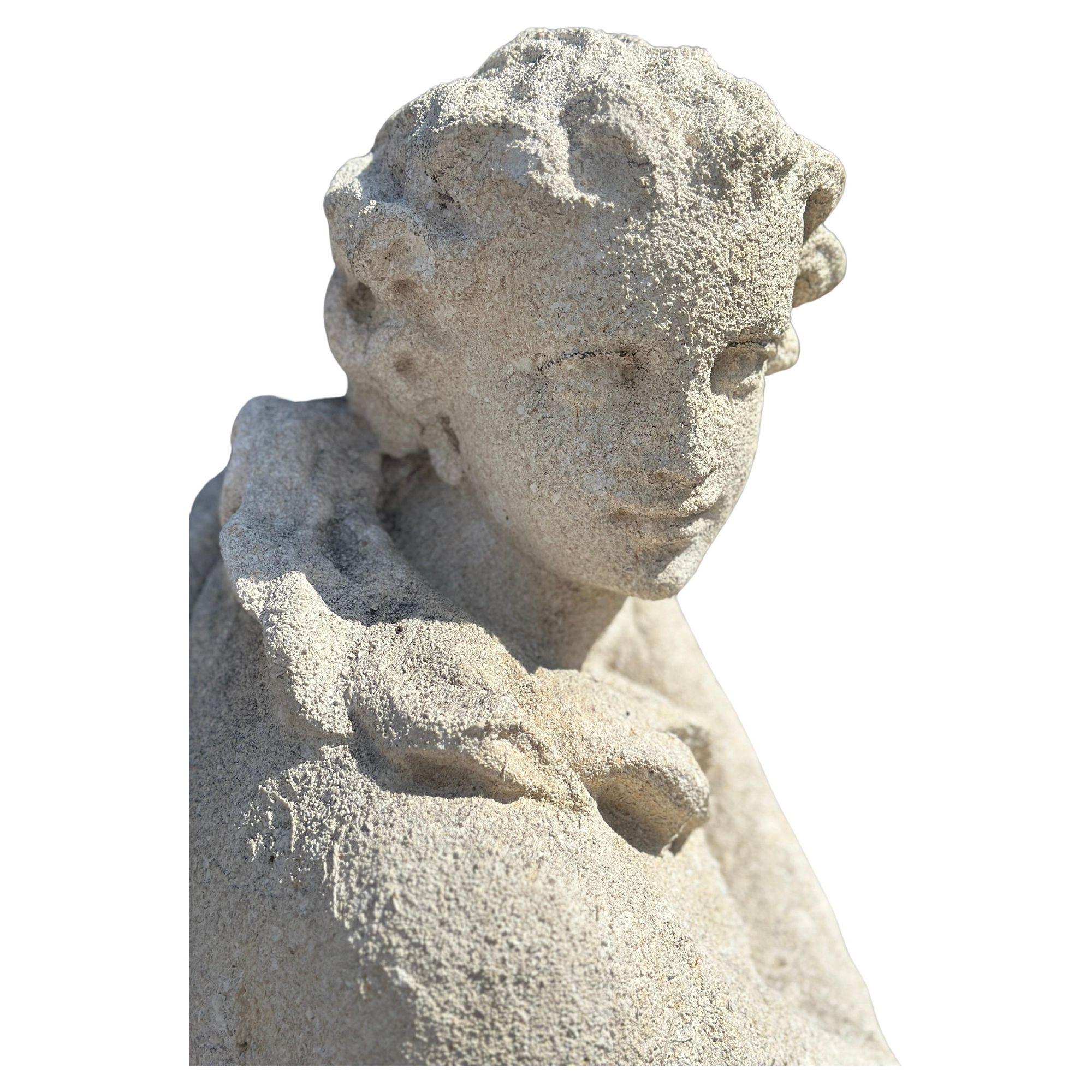 Late 19th Century Italian Poured Stone Statue of a Robed Woman For Sale ...